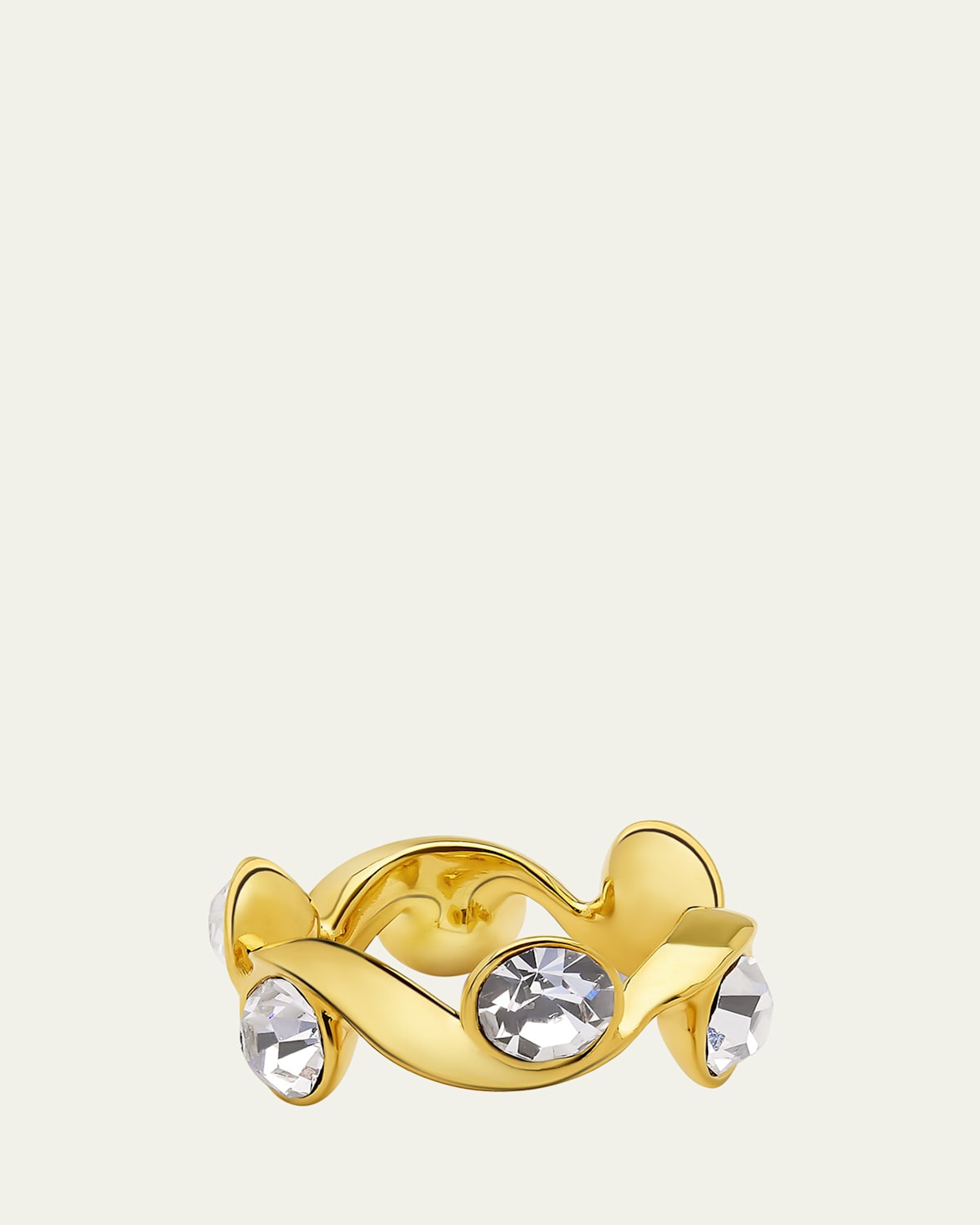 Oscar de la Renta Crystal Wave Ring