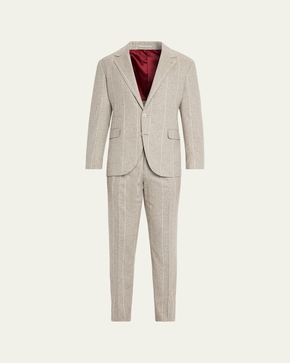 Brunello Cucinelli Men's Donegal Chalk Stripe Two-piece Suit In Gray
