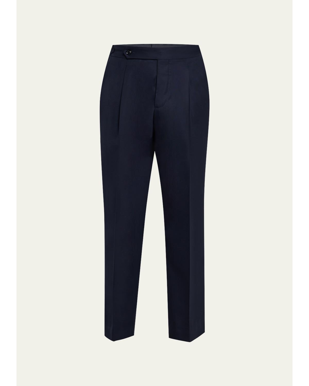 Men's Side-Tab Pleated Trousers