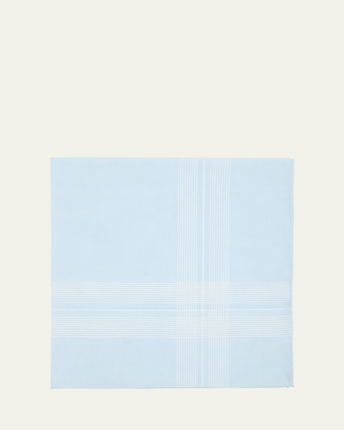 Simonnot Godard Men's Cotton Fine Satin Check Pocket Handkerchief