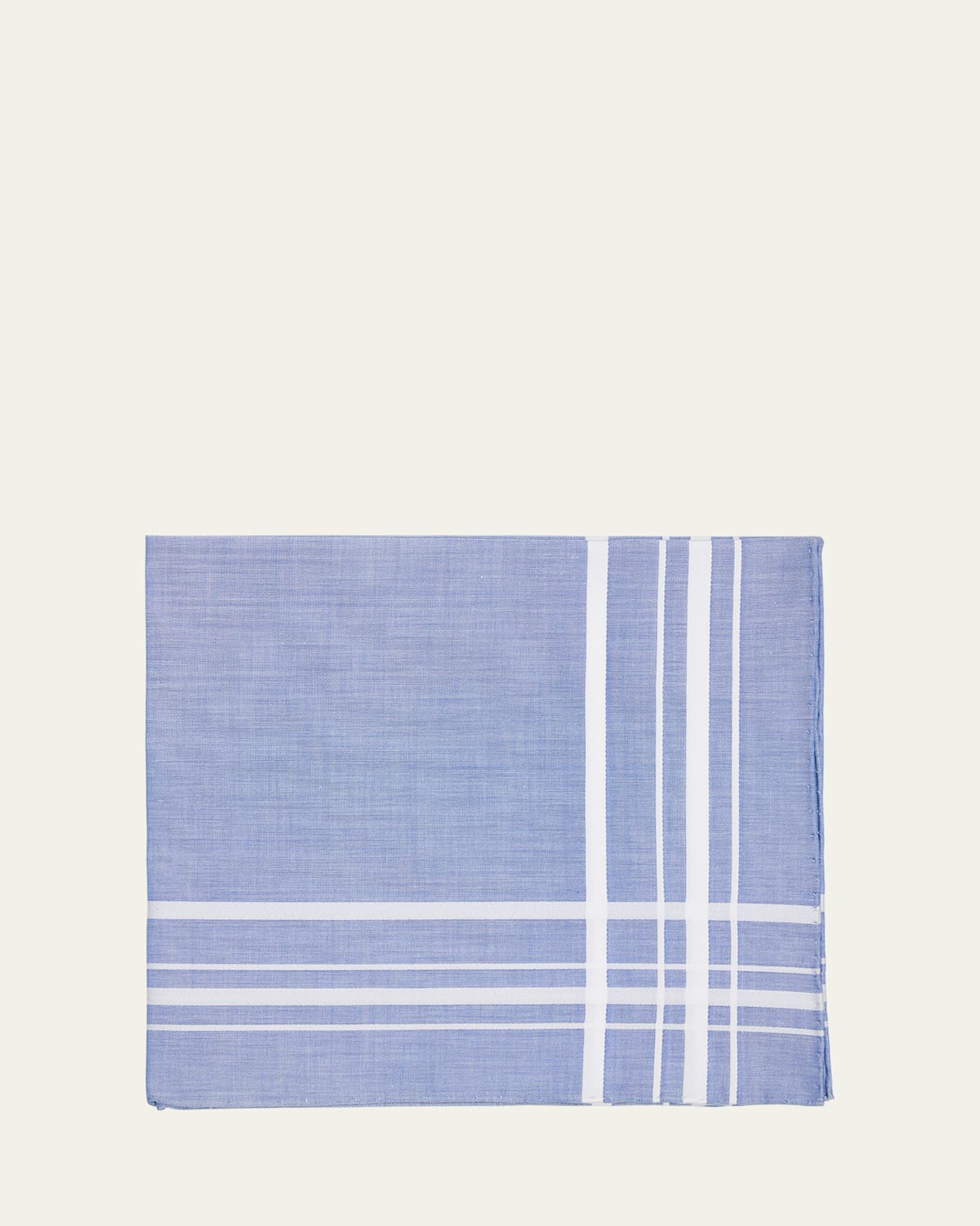 Simonnot Godard Men's Cotton Satin Check Pocket Handkerchief