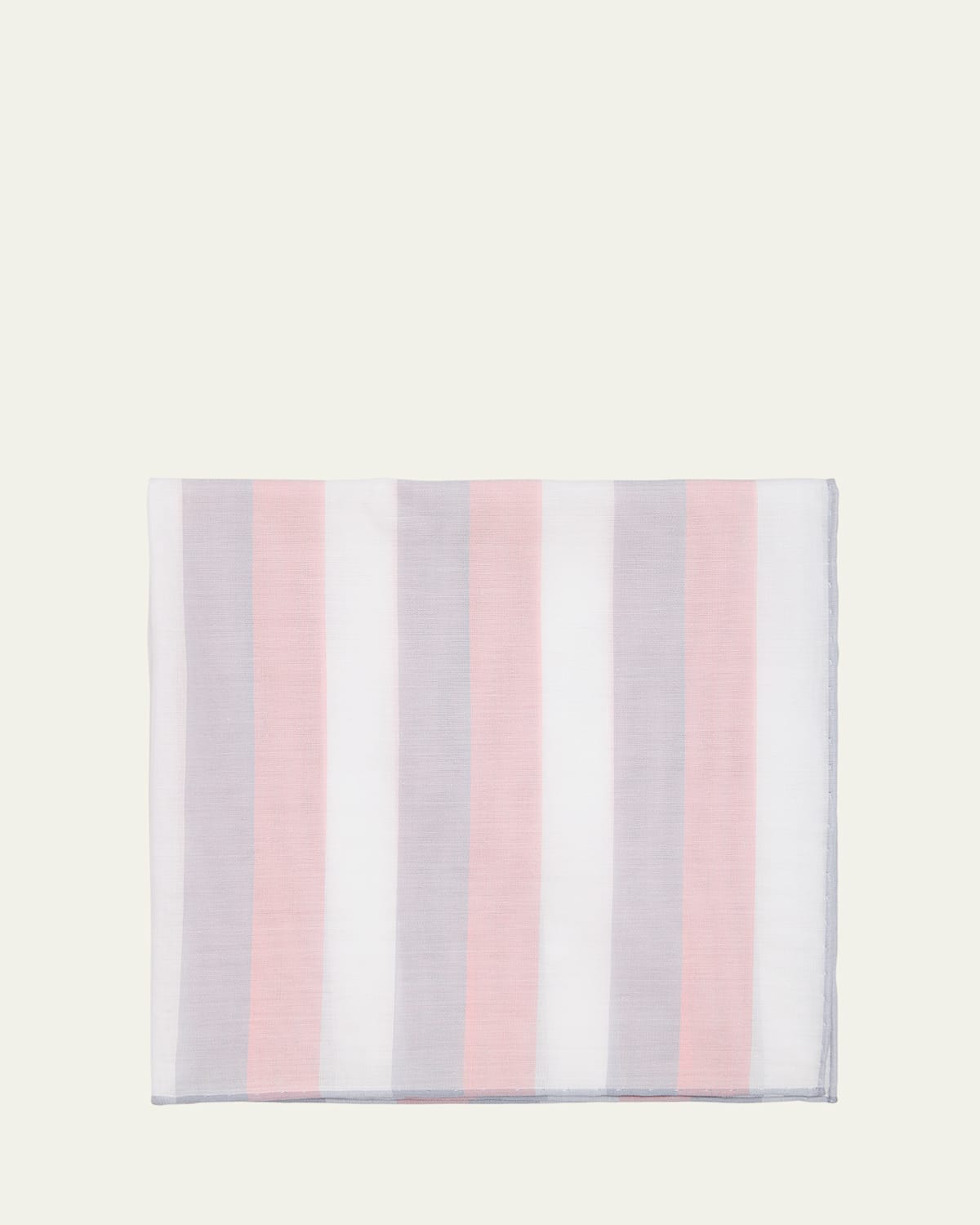 Simonnot Godard Men's Cotton Stripe Color-Edge Pocket Handkerchief