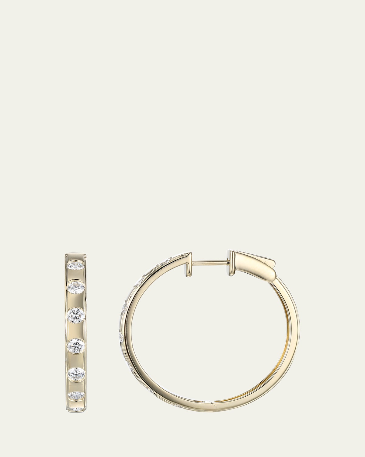 LEGGO 14K Gold Diamond Hoop Earrings