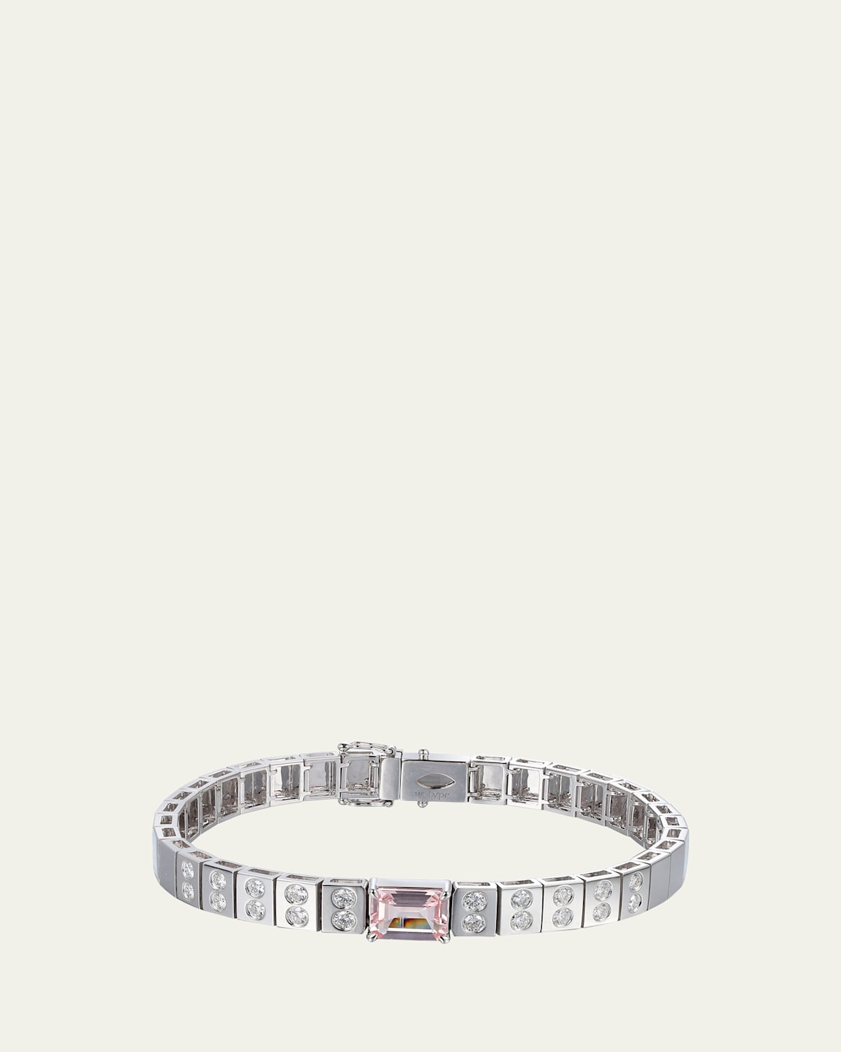 LEGGO ID 14K Gold Morganite and Diamond Tennis Bracelet