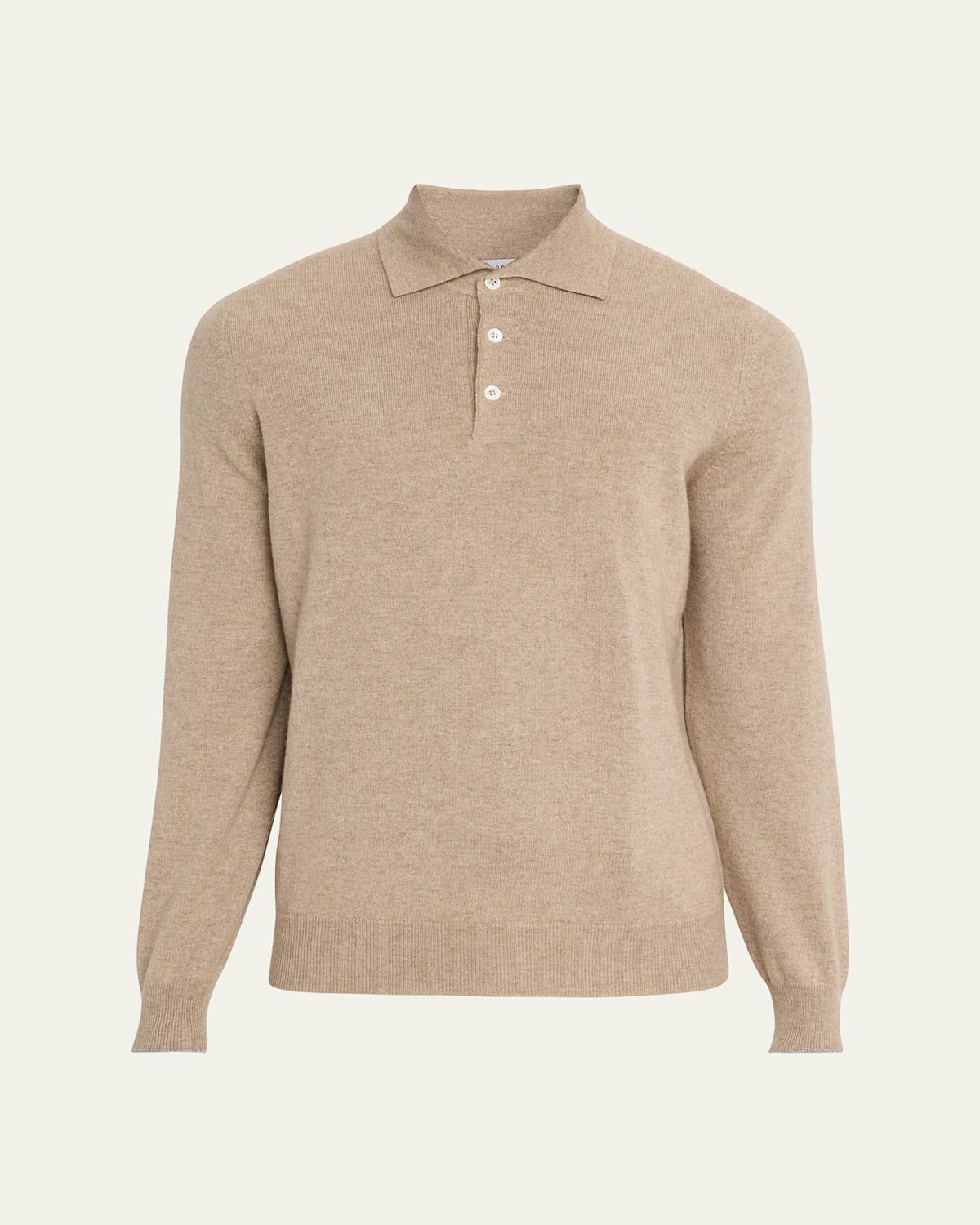 Brunello Cucinelli Men's Premium Cashmere Polo Sweater In Brown