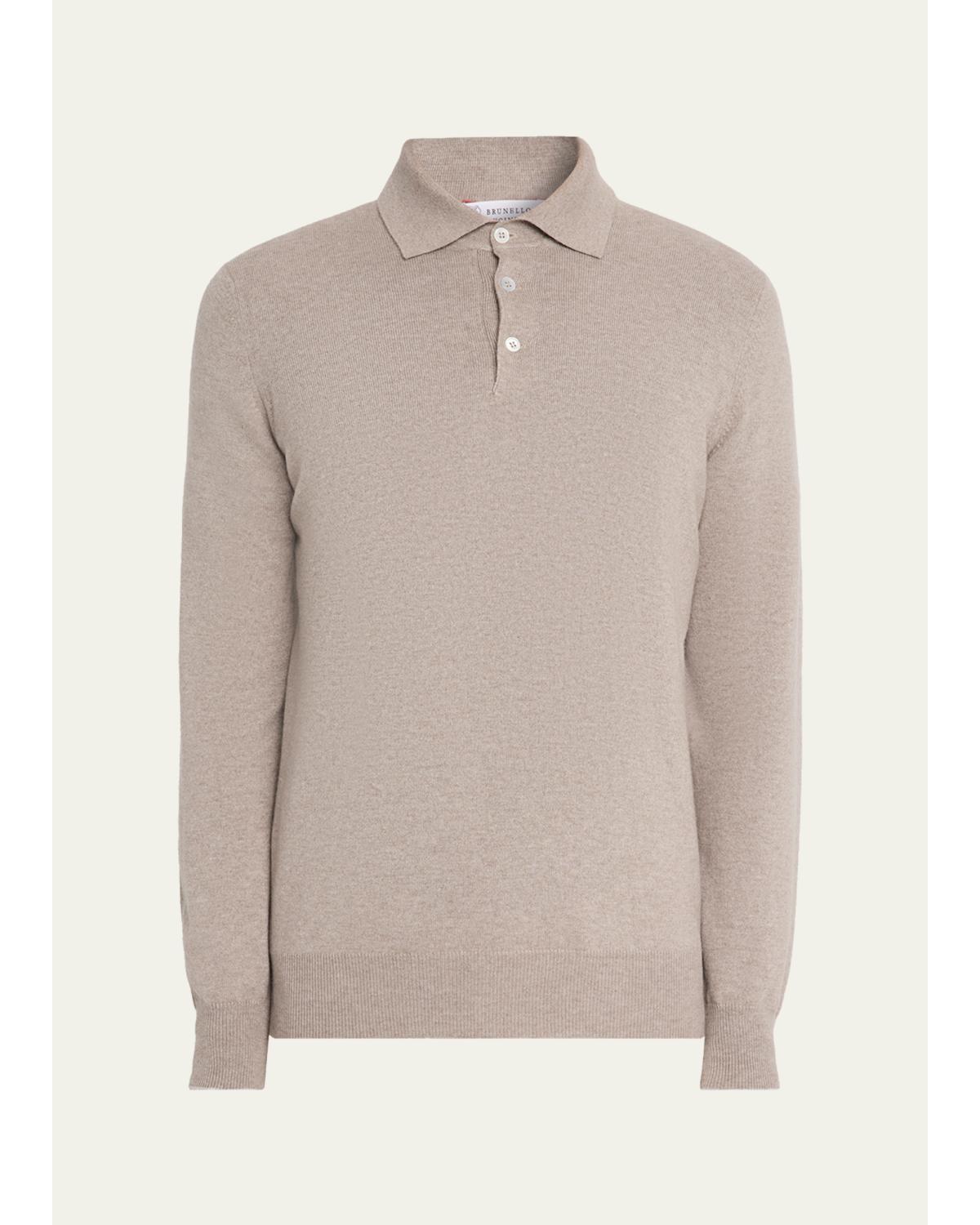 Men'S Premium Cashmere Polo Sweater