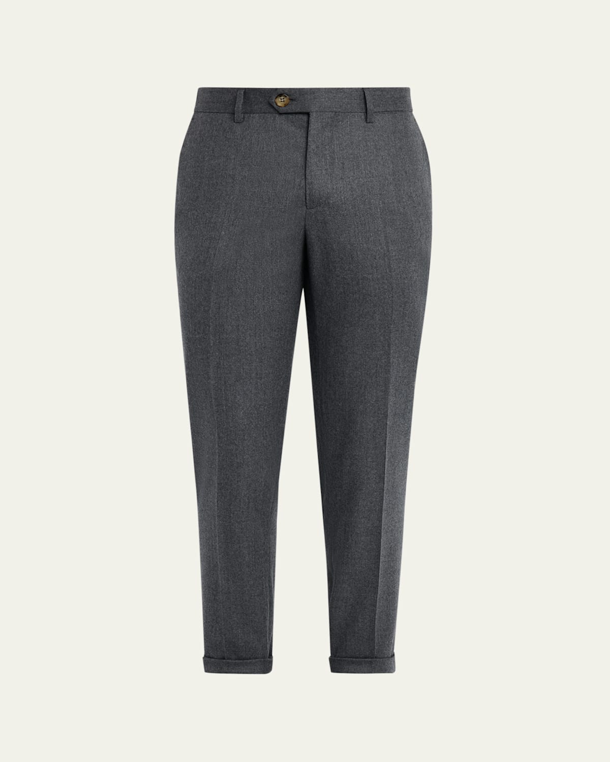 Men's Wool Flannel Flat-Front Pants