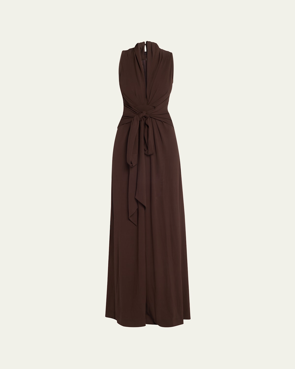 Tie Waist Matte Jersey Palazzo Jumpsuit