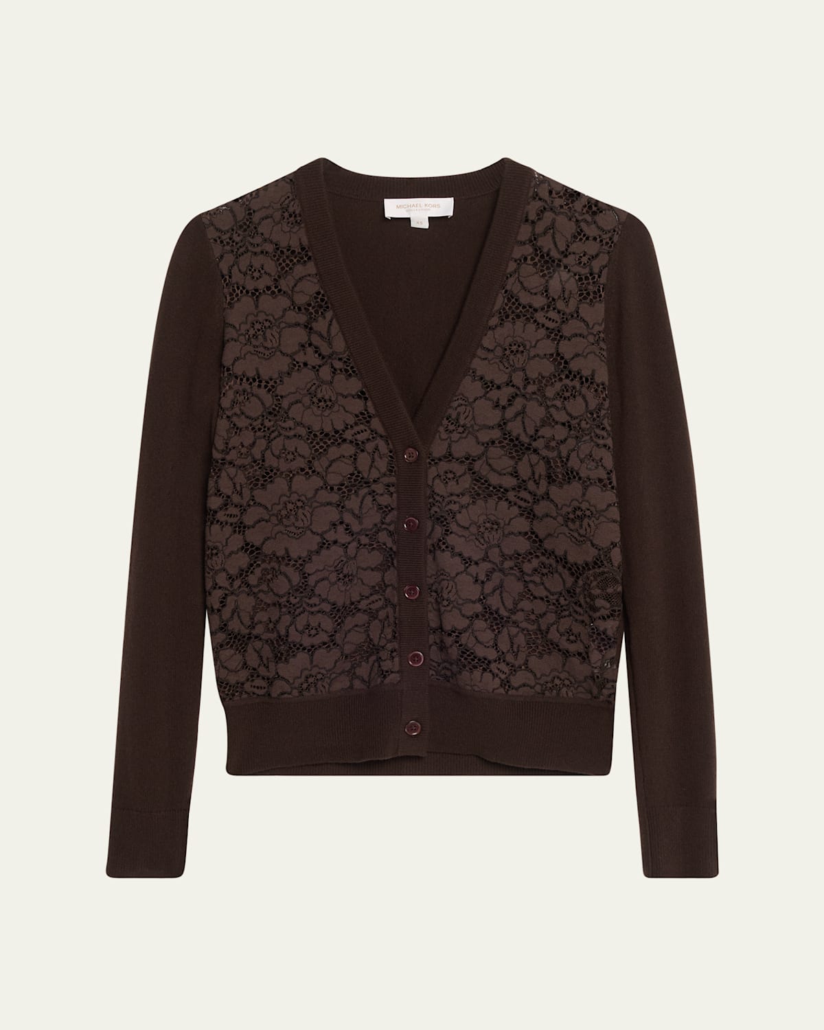 Lace Front Cashmere Cardigan