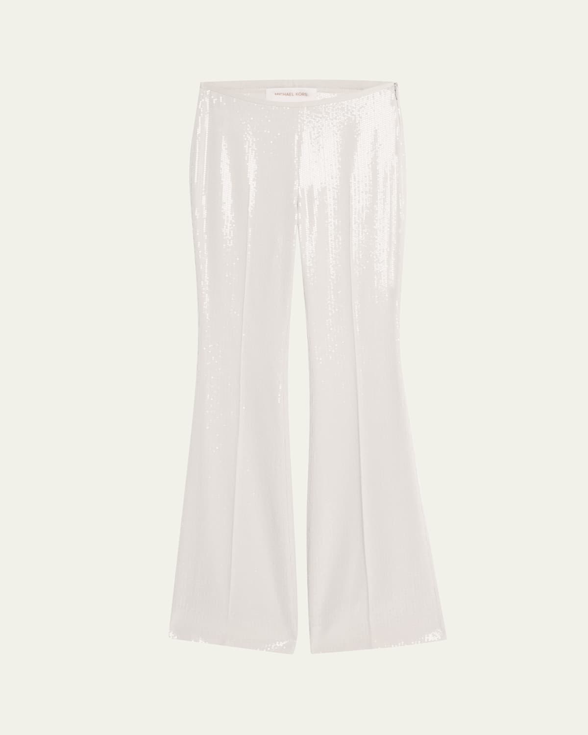 Sequined Side Zip Flared Trousers