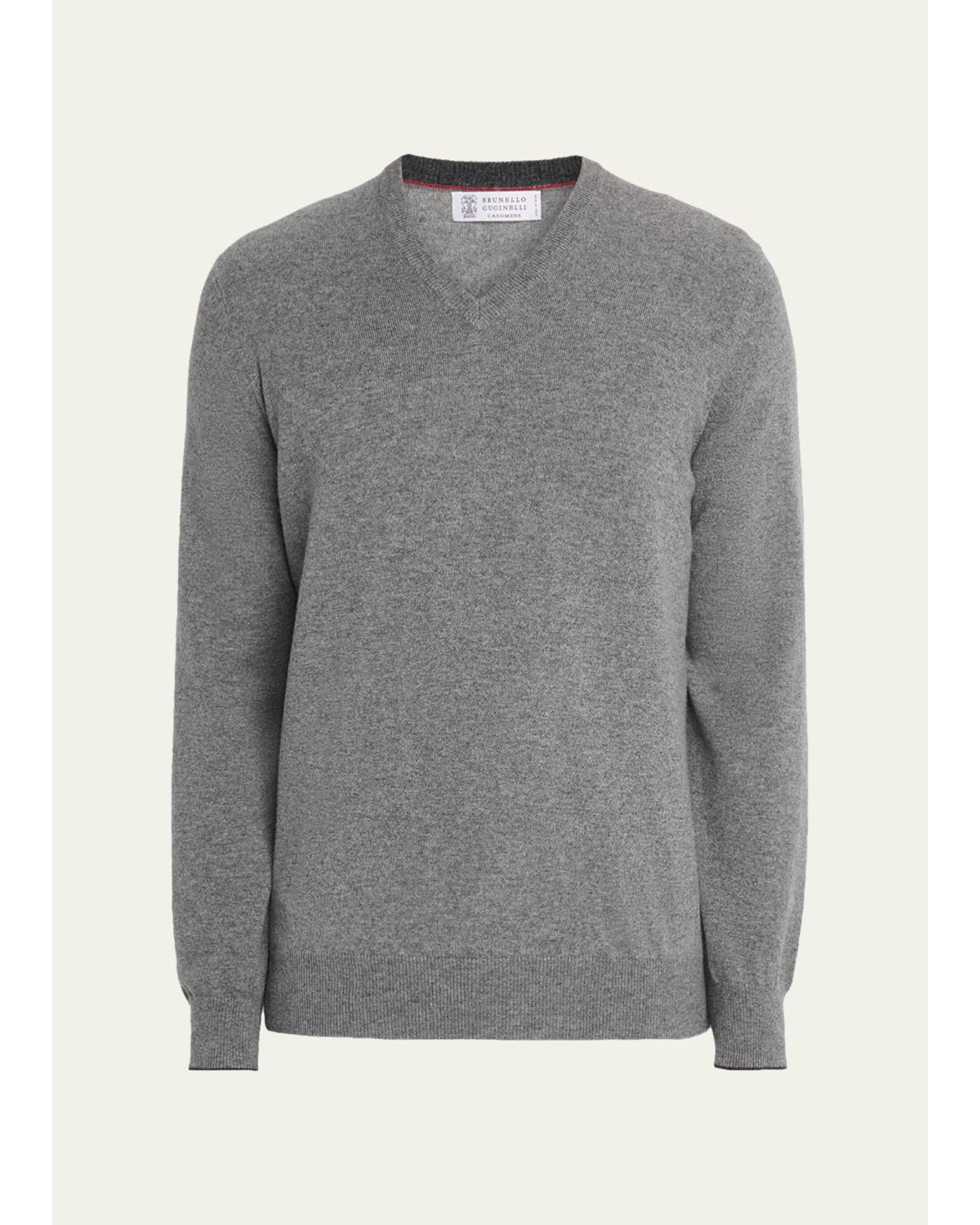 Men'S Cashmere Classic Fit V-Neck Sweater
