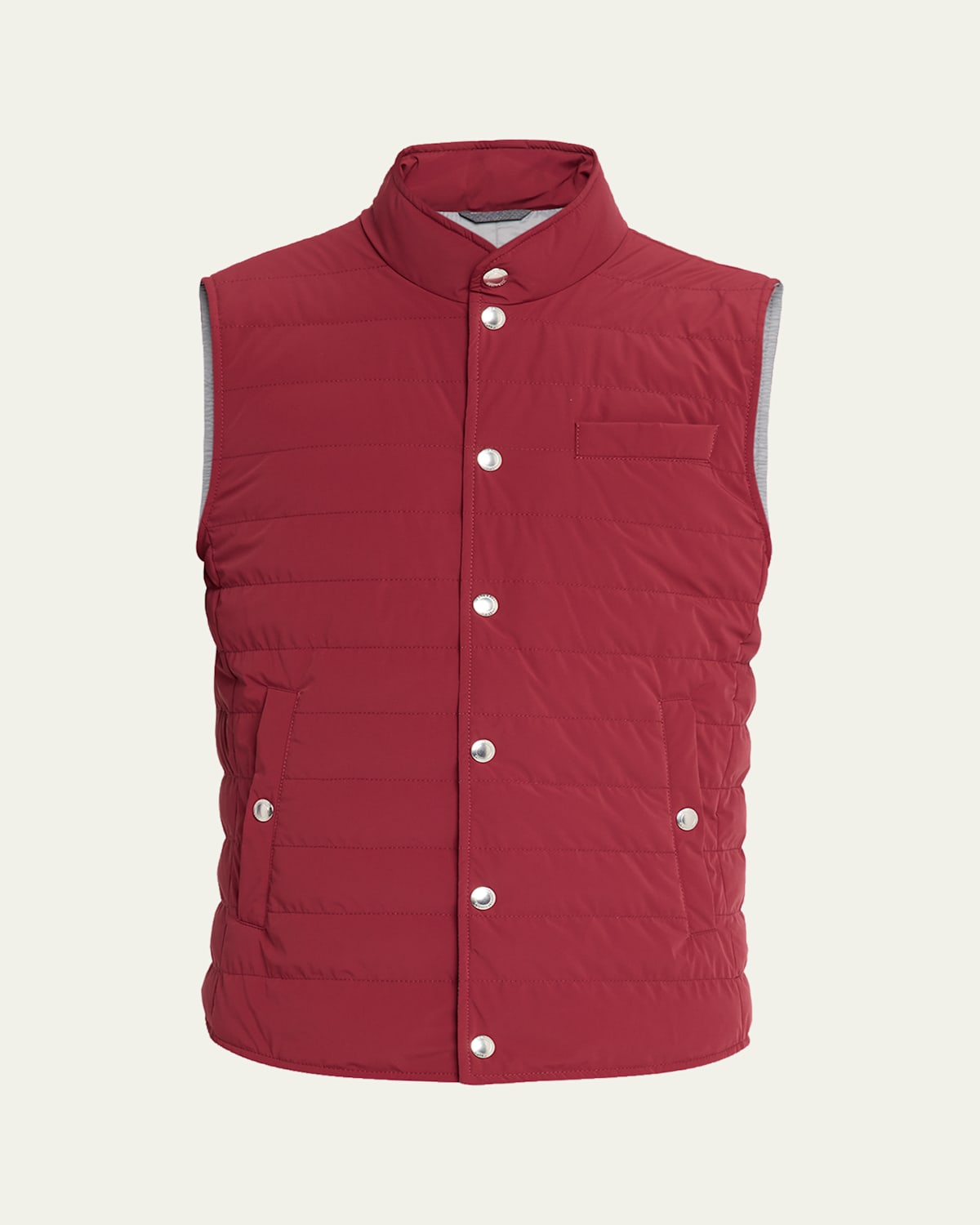 Men's Quilted Nylon Snap-Front Vest