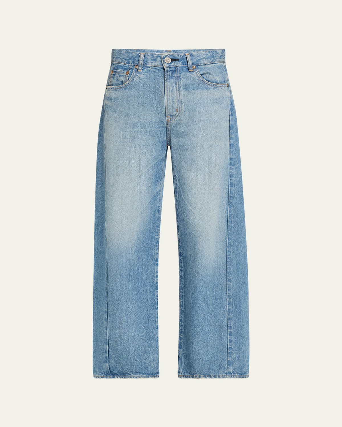 Moussy Vintage Bayard Side-line Cocoon Jeans In Blue