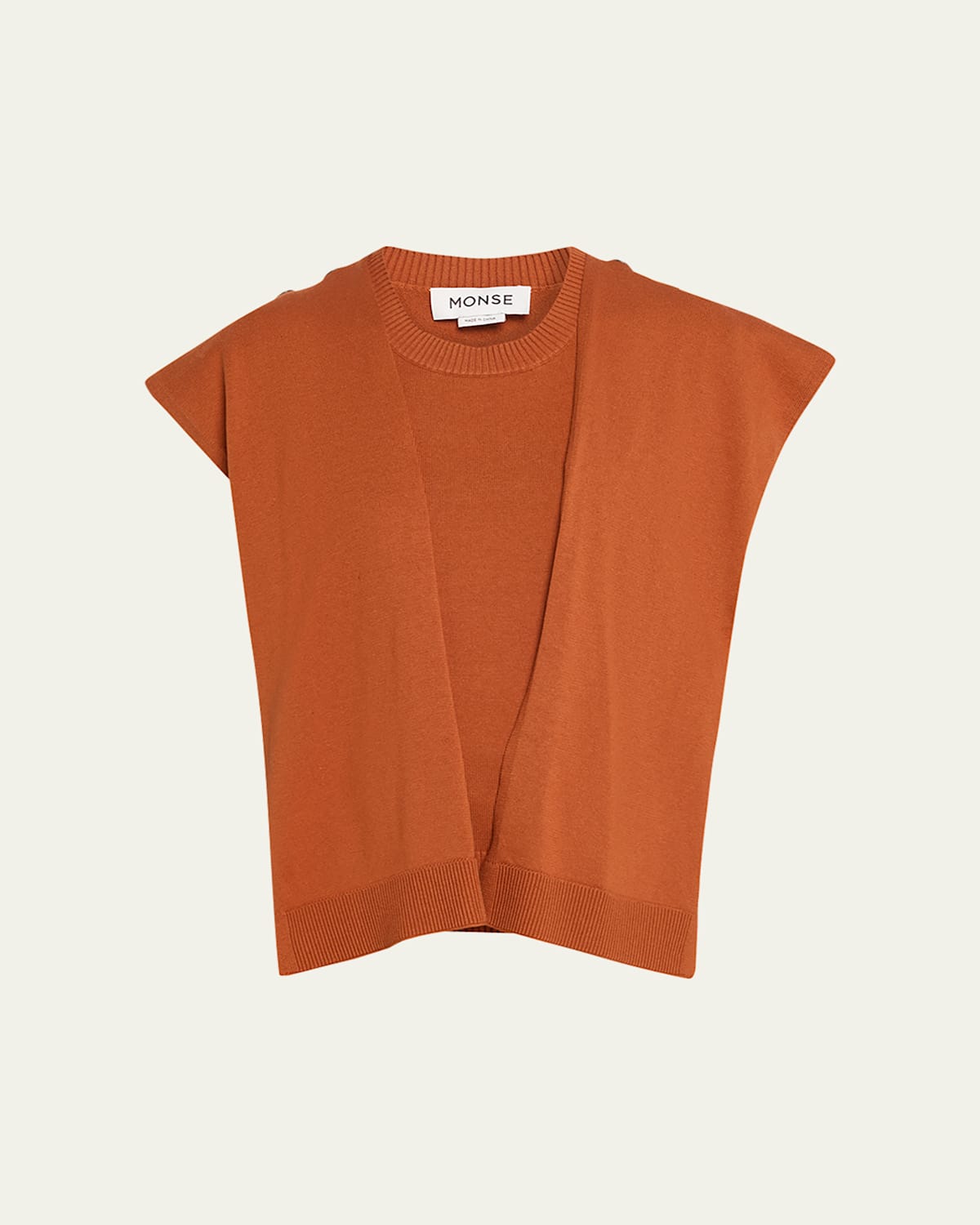 Sleeveless Knit Tie-Neck Layered Top