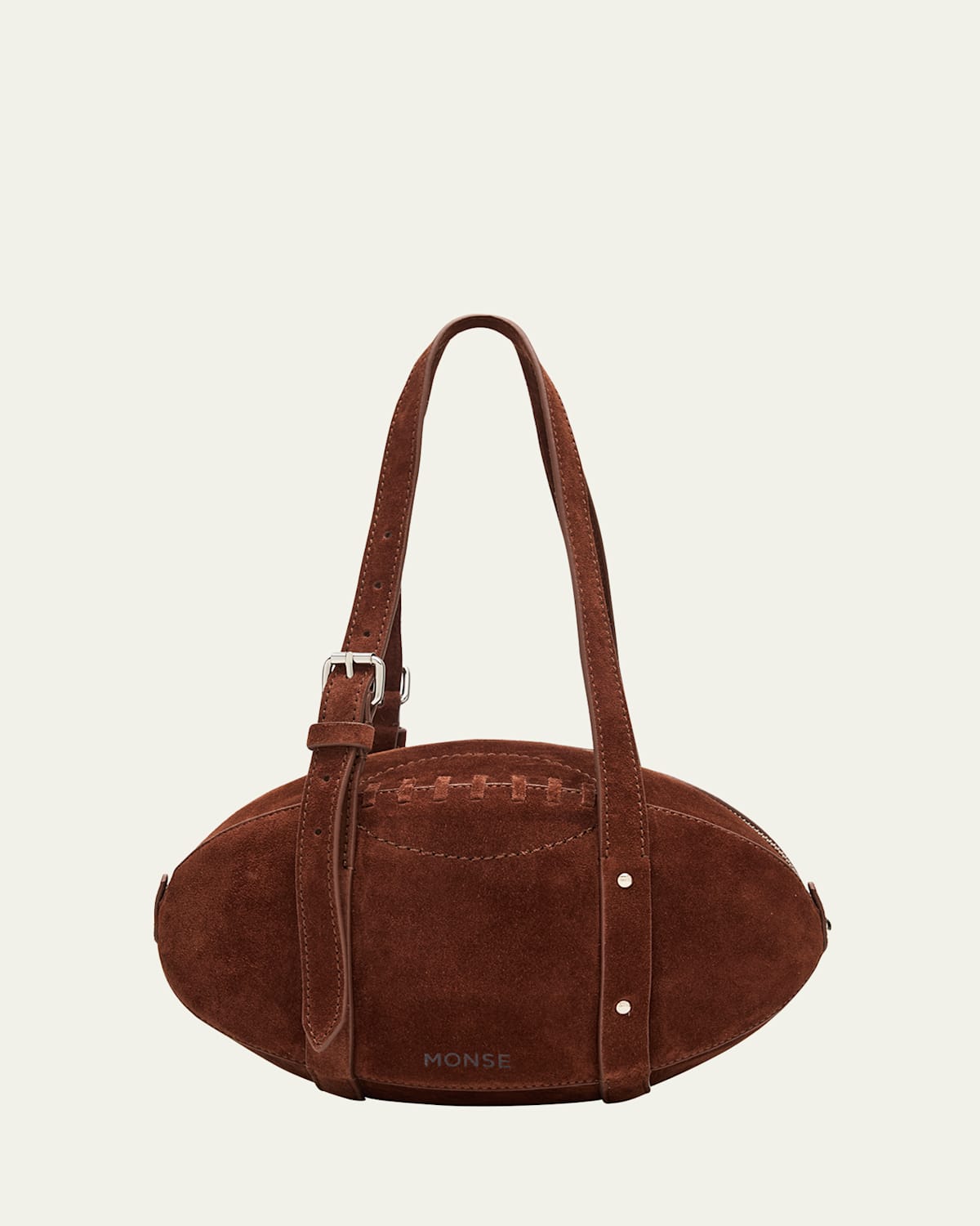 Suede Football Shoulder Bag