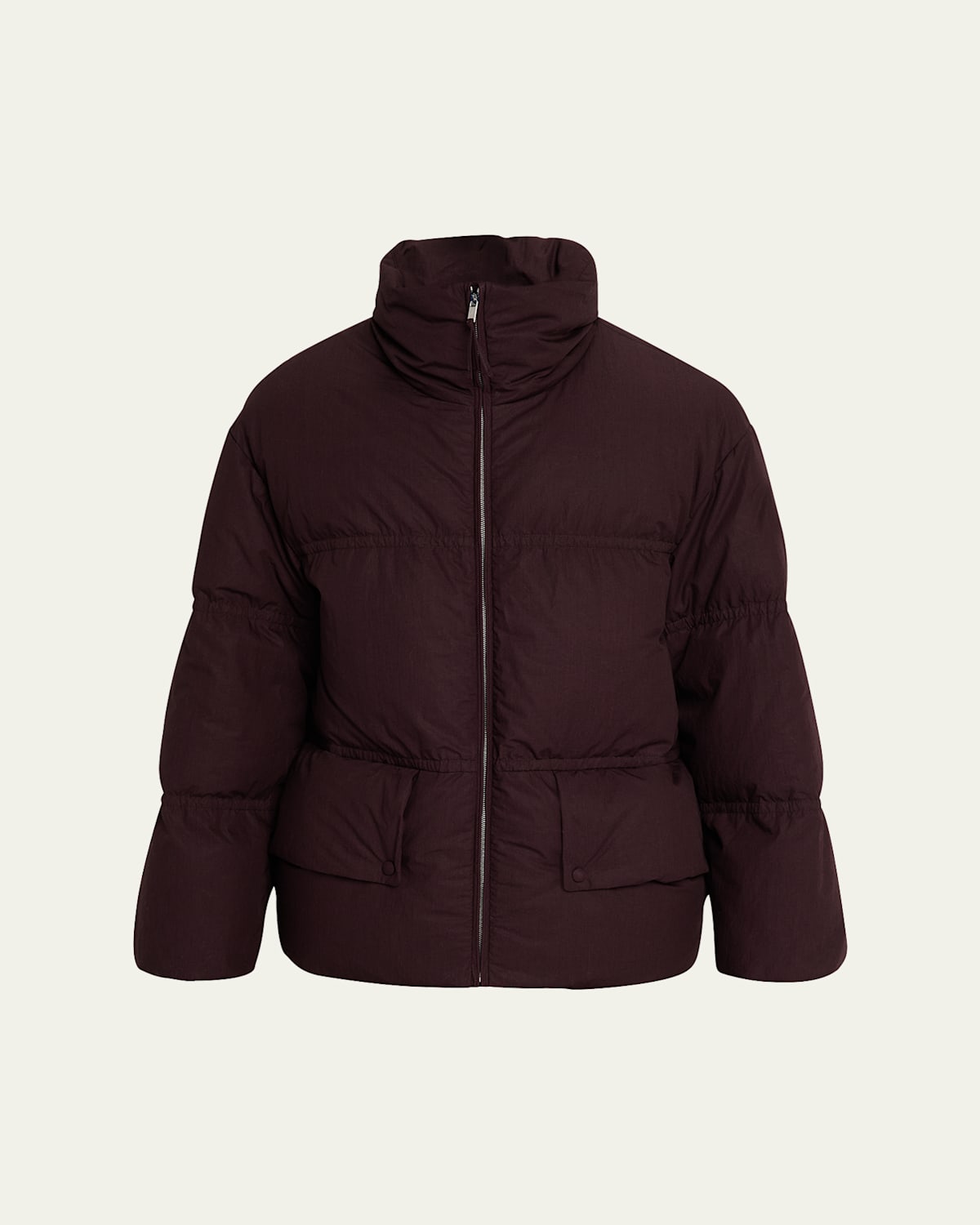 Moncler Genius X Jil Sander Men's Collinemycin Short Down Puffer Jacket In Burgundy