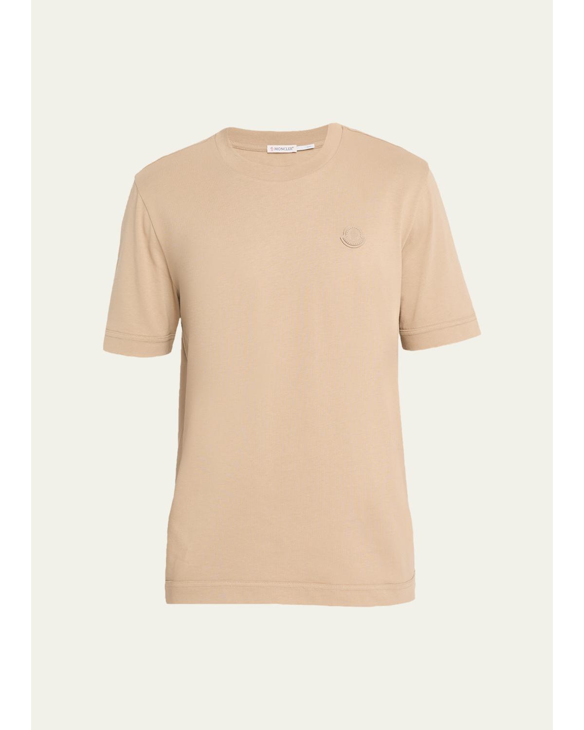 Men'S Leather Logo Crewneck T-Shirt
