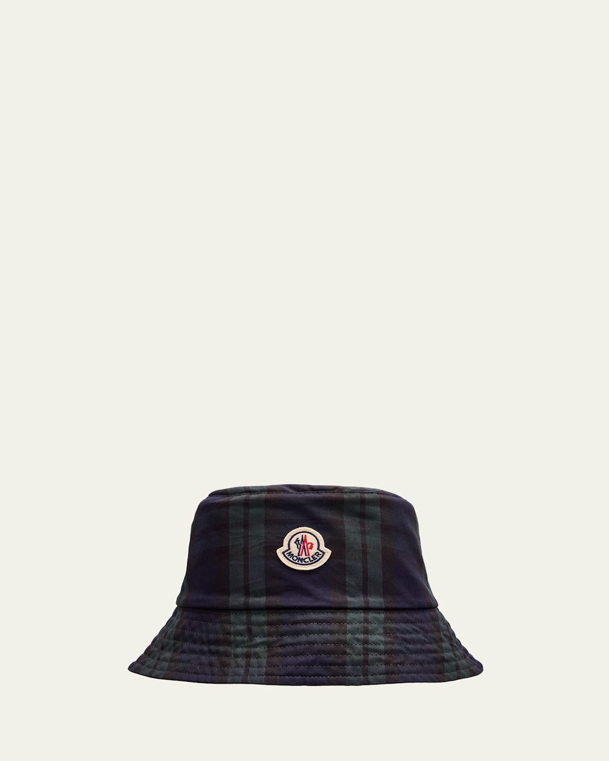 Moncler Men's Archivio Plaid Wool Bucket Hat In Blue
