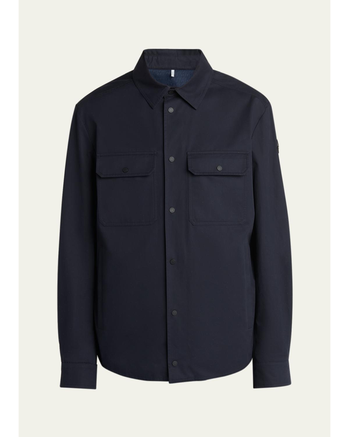 Men'S Gabardine Snap-Front Overshirt