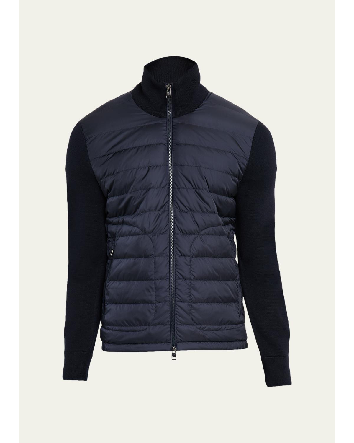 Men'S Archivio Basic Puffer Wool Sleeve Cardigan