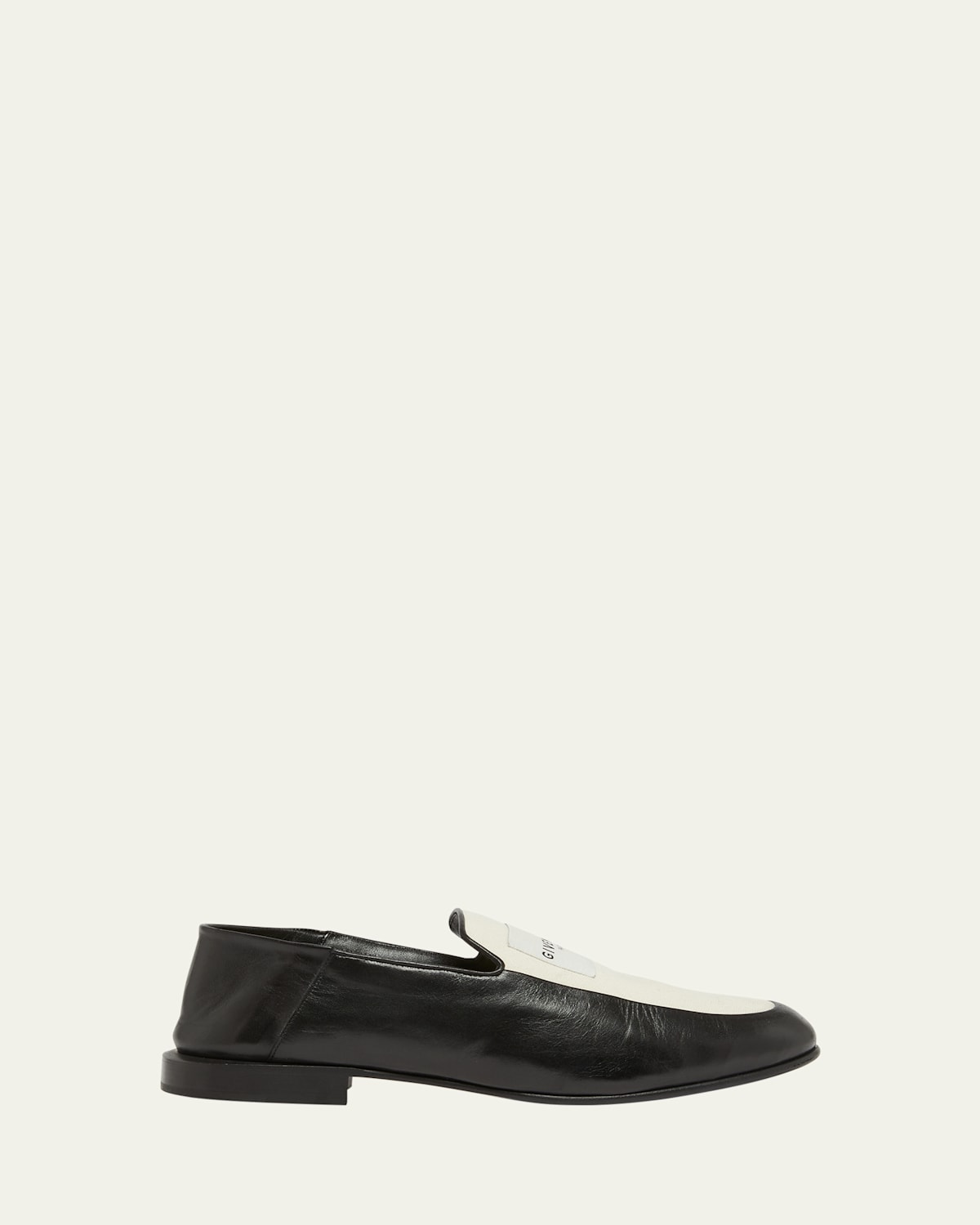 Men's Label Leather and Canvas Loafers