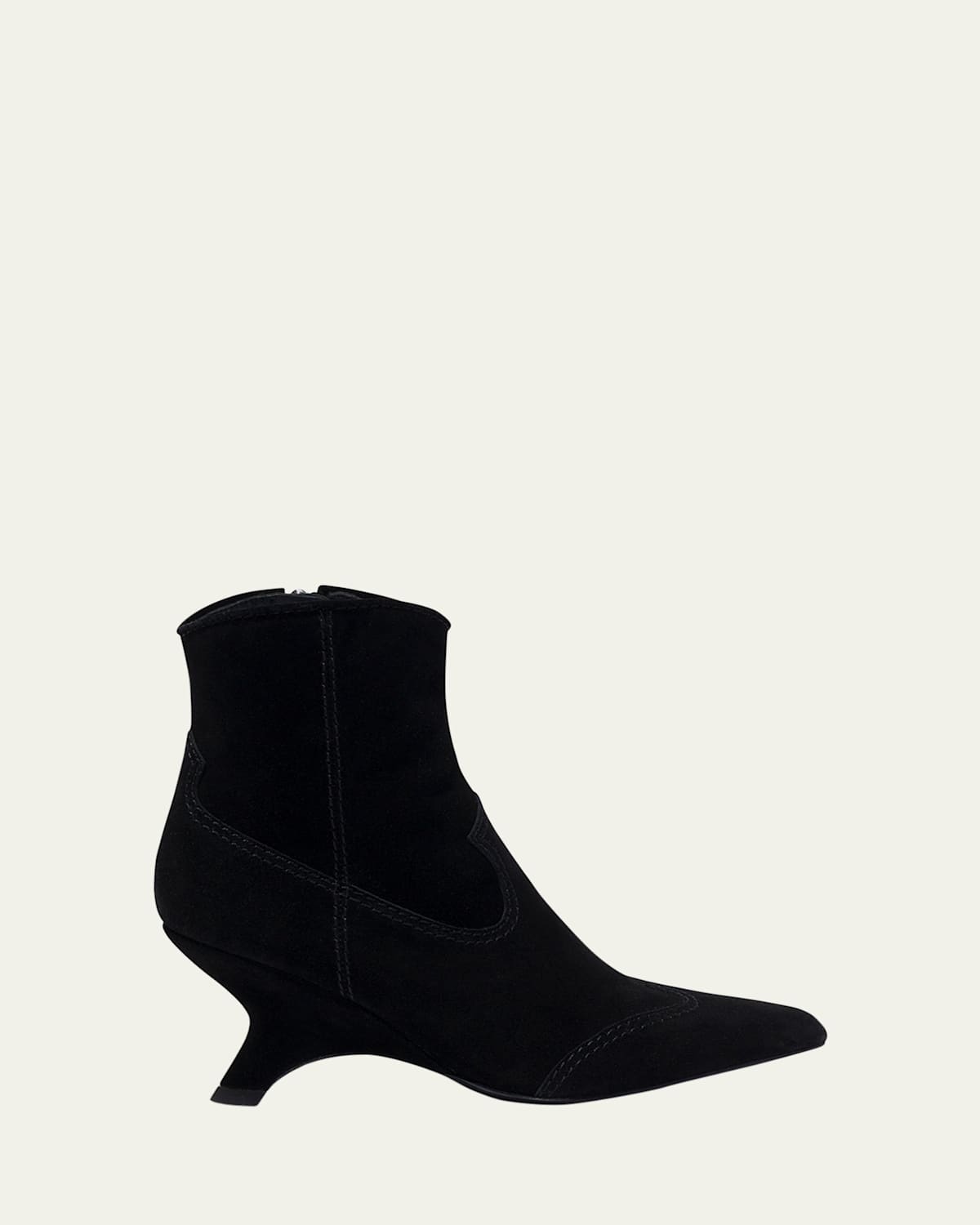 Simkhai Shadow Suede Western Booties In Black