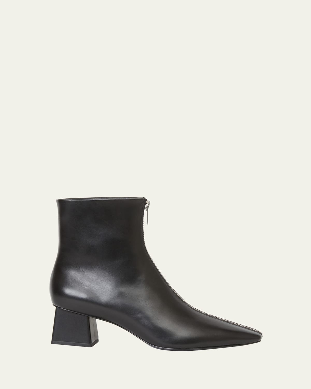 Simkhai Ryder Leather Zip Ankle Booties In Black