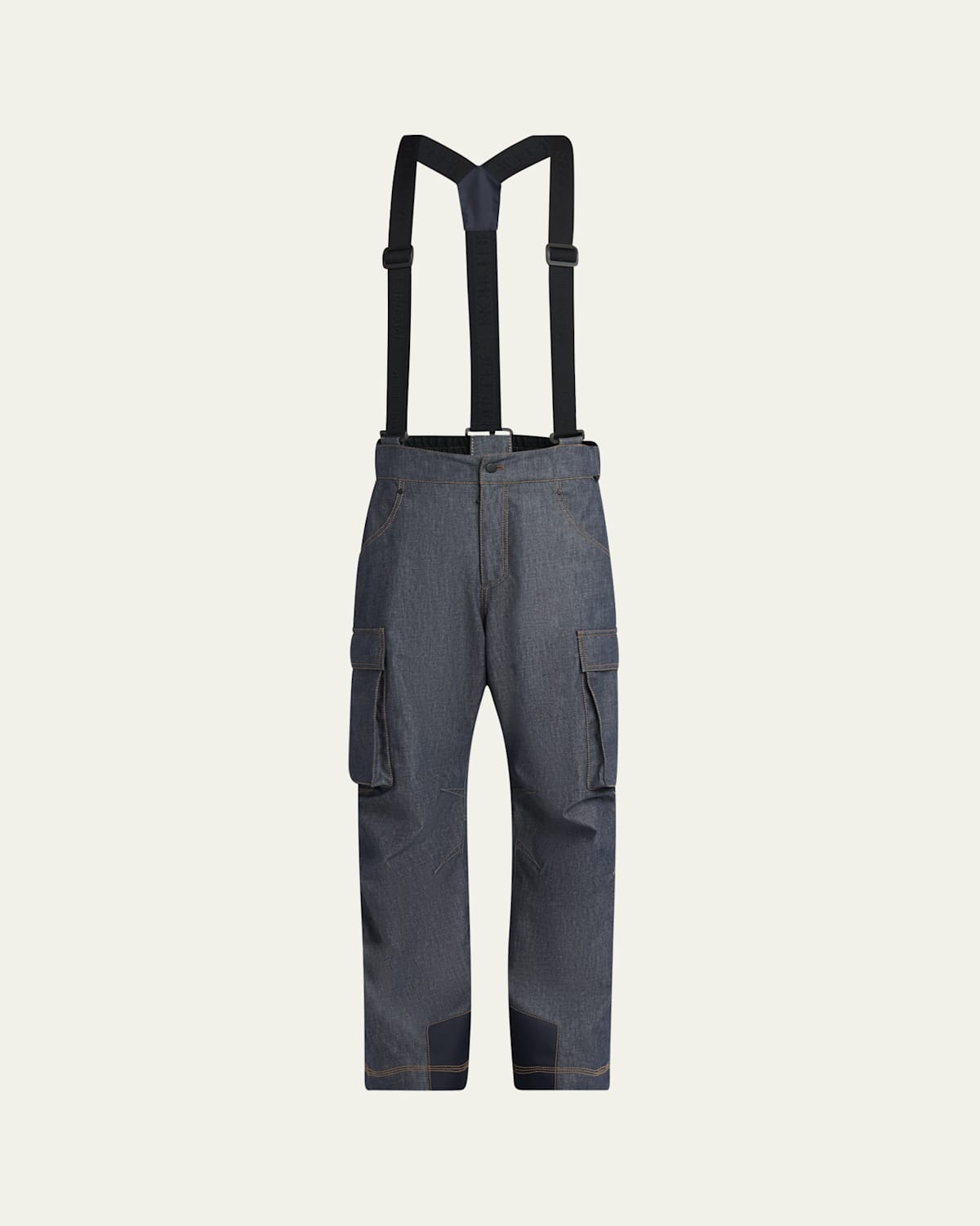 Moncler Men's Tech Denim Ski Pants In Multi