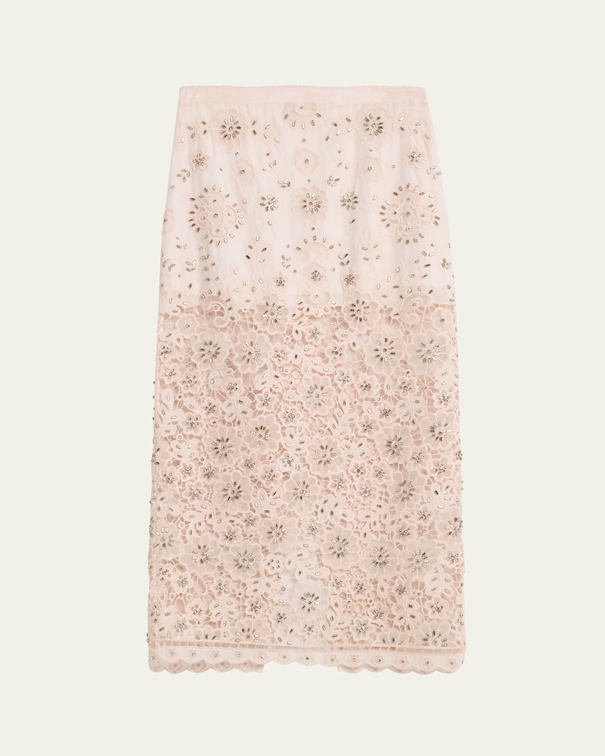 Loveshackfancy Reeves Embellished Floral Midi Skirt In Pink
