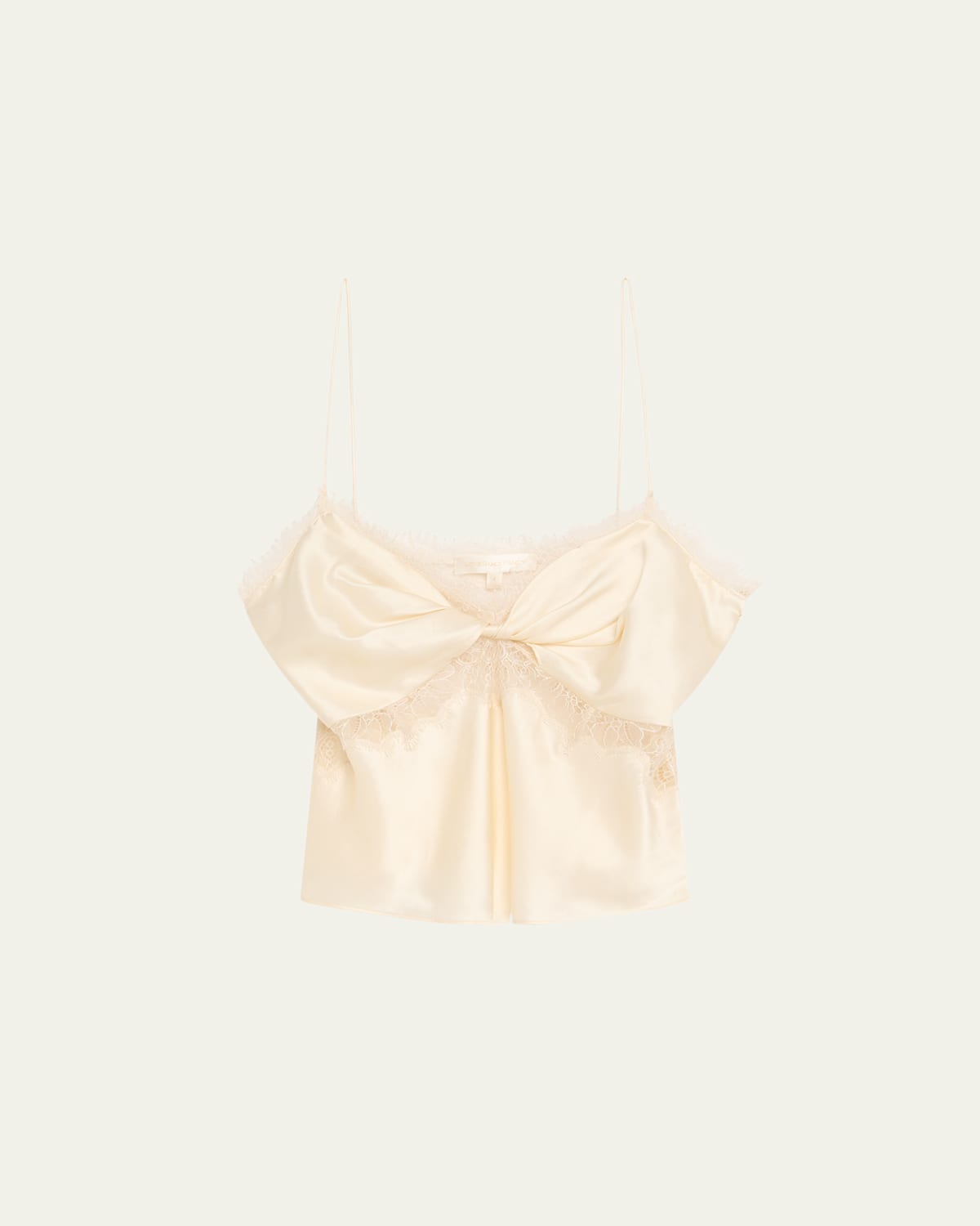 Loveshackfancy Belfast Silk-blend Lace-trim Top In White