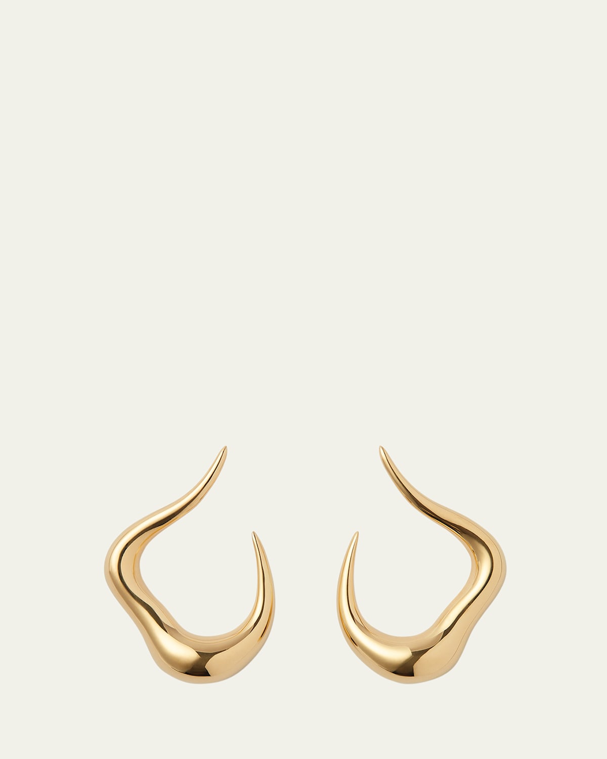 18K Yellow Gold Bold Stream Open Small Earrings