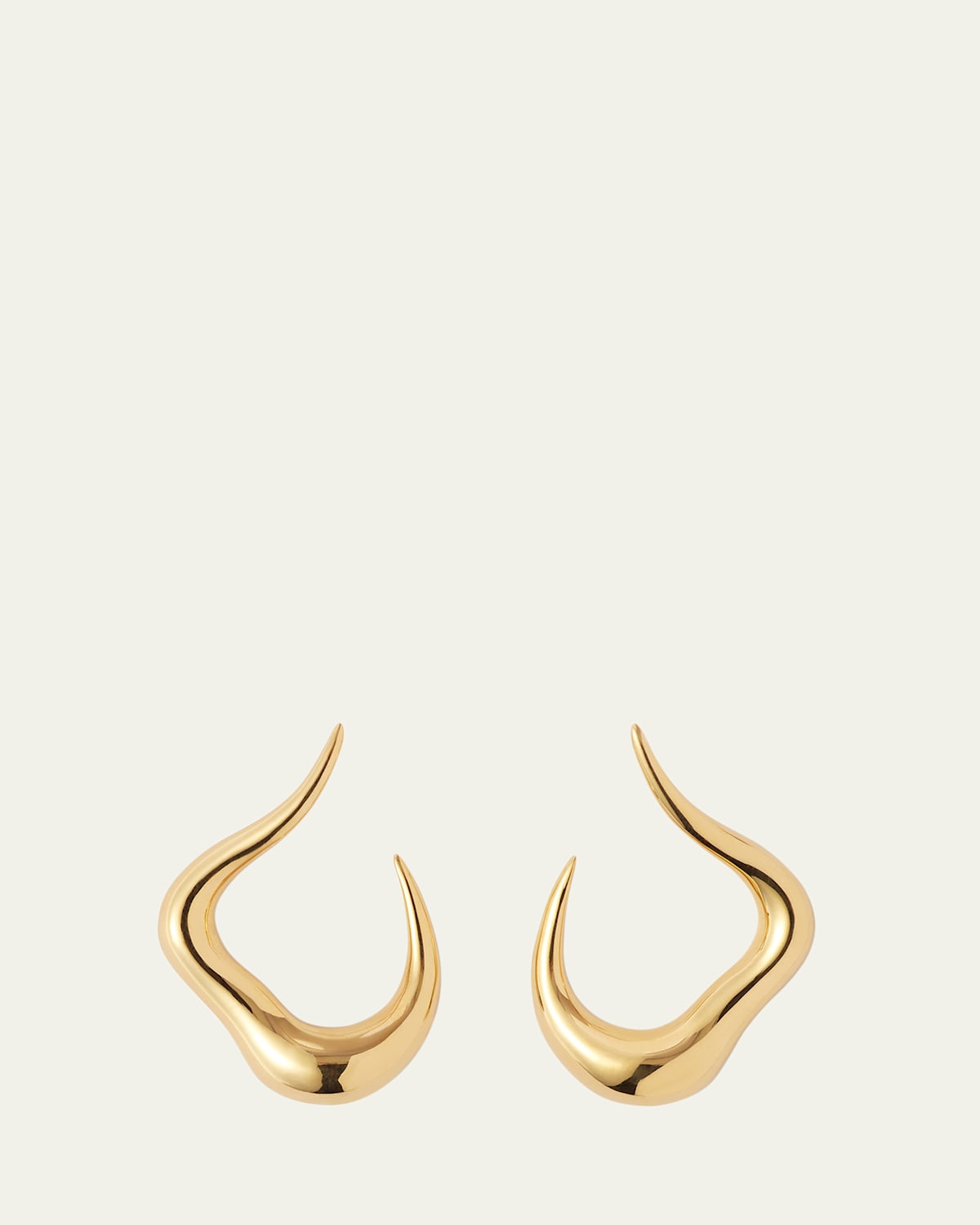 18K Yellow Gold Bold Stream Open Earrings