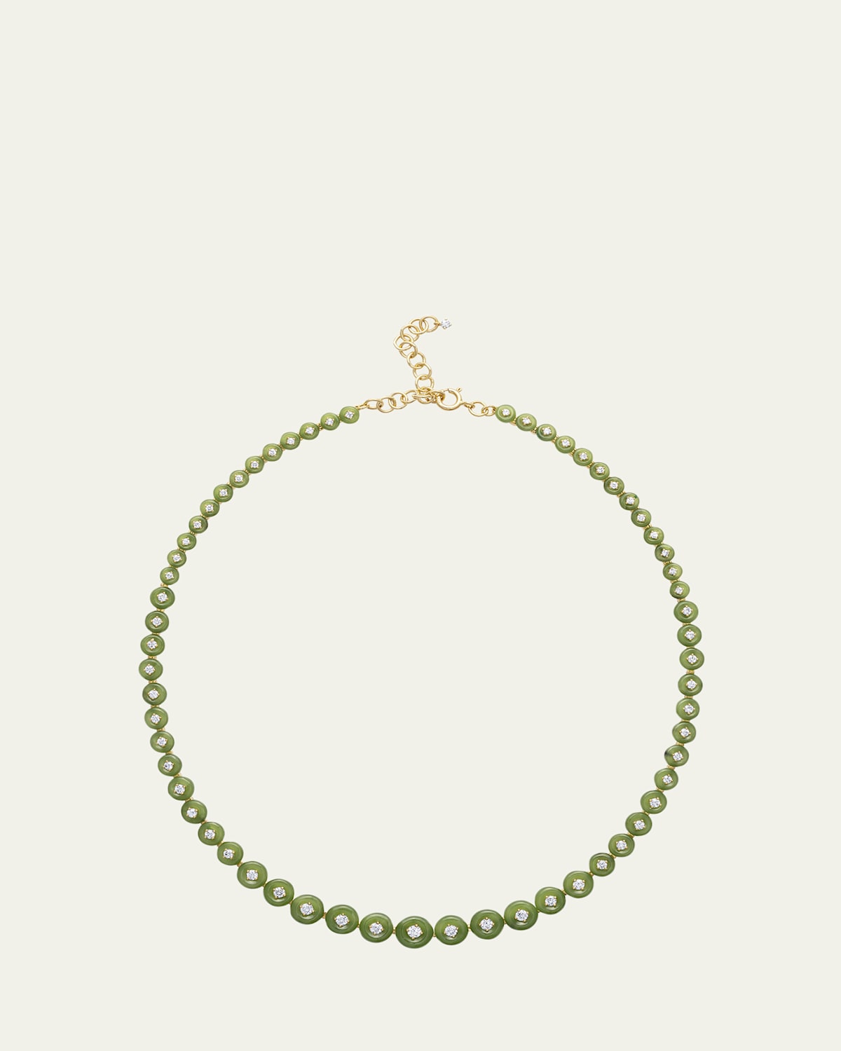 Fernando Jorge 18K Yellow Gold Surrounding Small Necklace with Diamonds and Jade