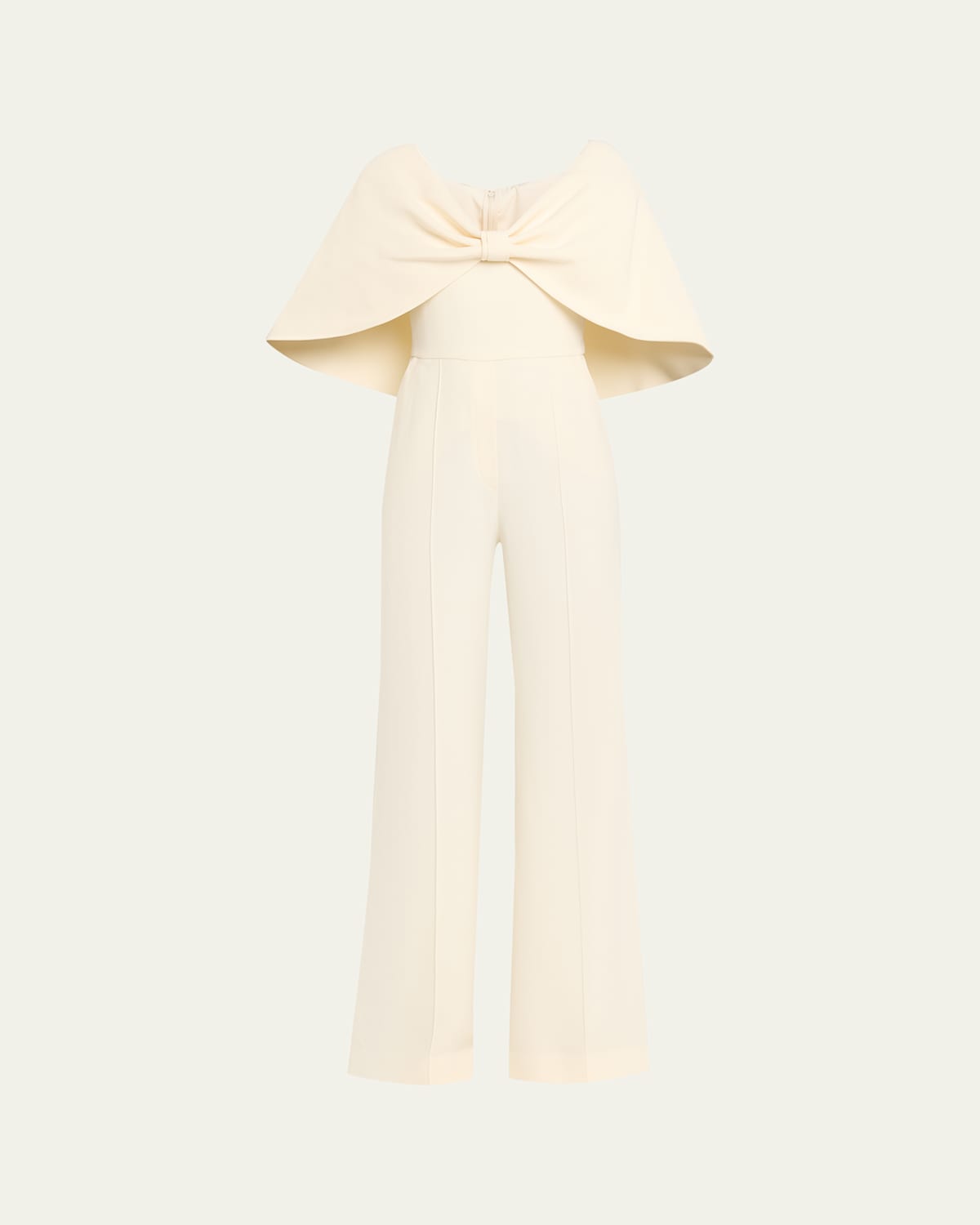 Elie Saab Wide-leg Cady Cape Jumpsuit In White