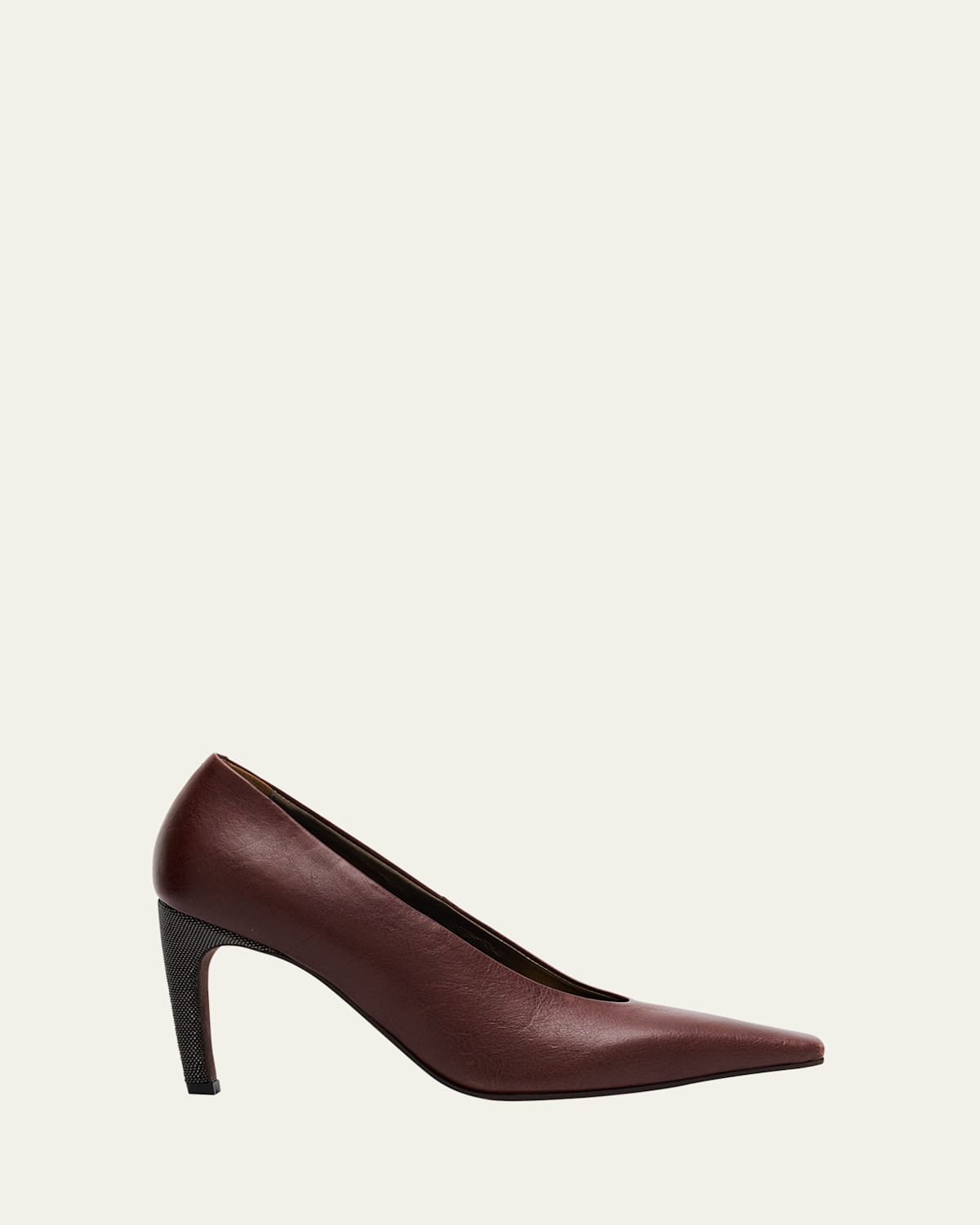 Brunello Cucinelli Leather Curved-heel Pumps In Multi
