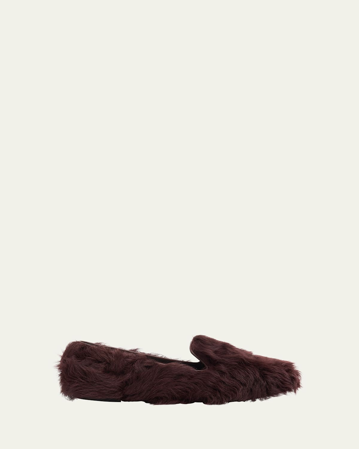 Brunello Cucinelli Capretta Fur Loafers In Burgundy