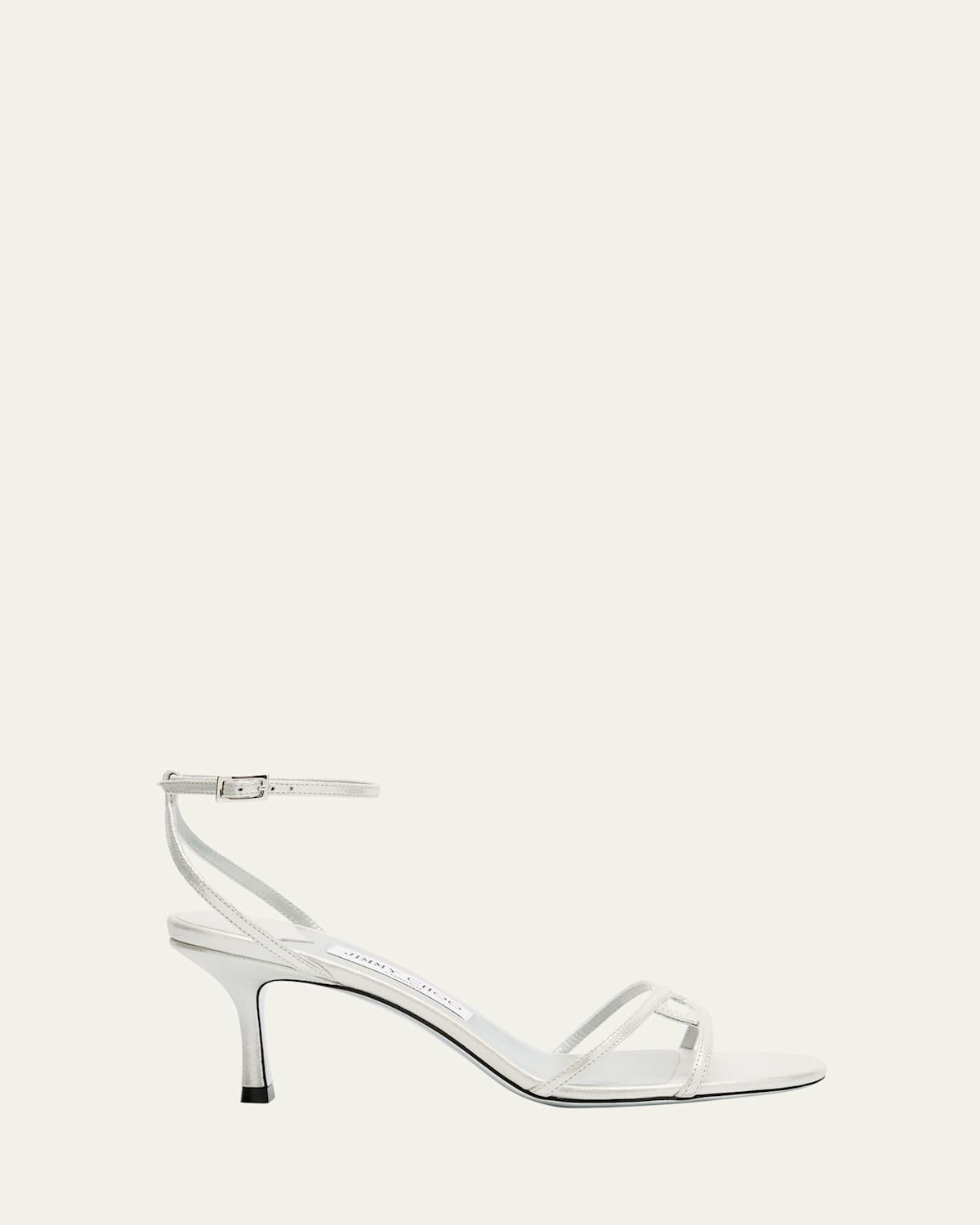 Jimmy Choo Metallic 1998 Leo Ankle-strap Sandals In Silver