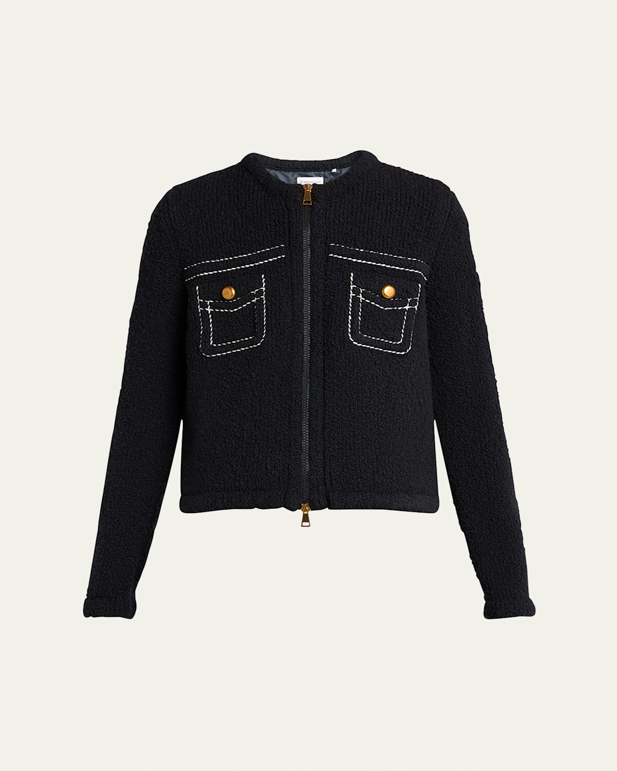 Moncler Comfort Wool Zip Cardigan In Blue
