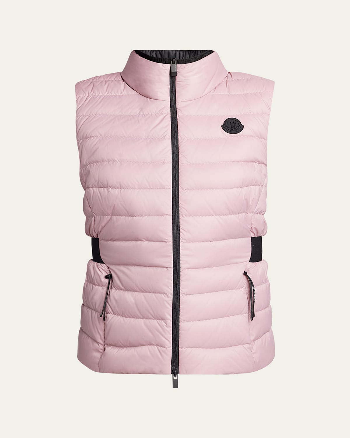 Moncler Valmarie Slim Down Puffer Vest In Pink
