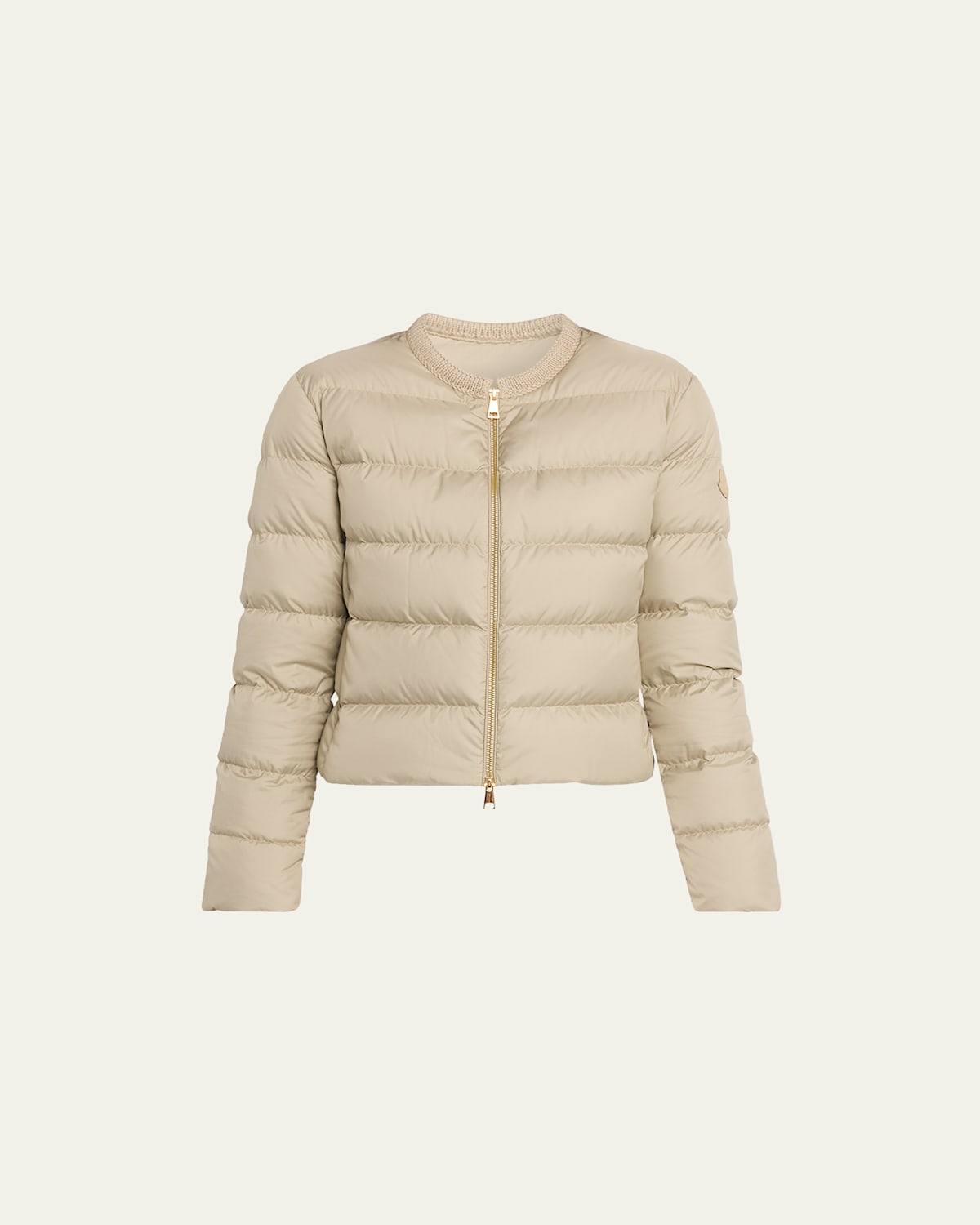 Moncler Mauvezin Down Puffer Jacket In Sand