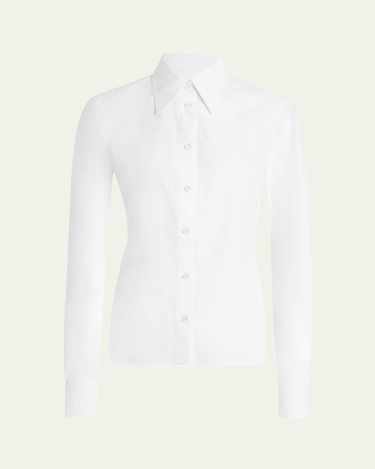 Dolce & Gabbana Cotton Poplin Fitted Button-down Shirt In White