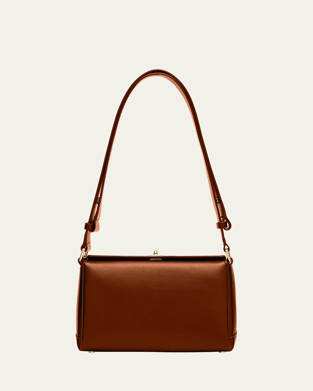 Plan C Small Folded Shoulder Bag In Vitello Leather In Brown