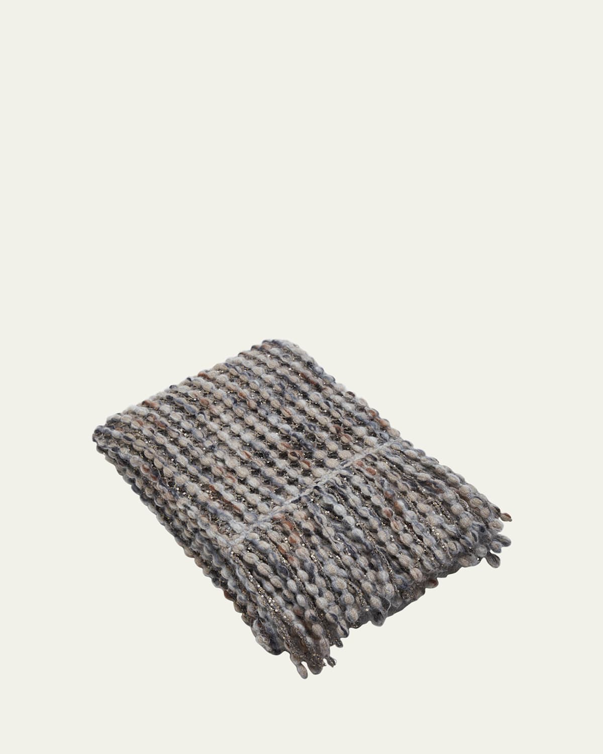 Brunello Cucinelli Embroidered Wool & Cashmere Scarf In Multi
