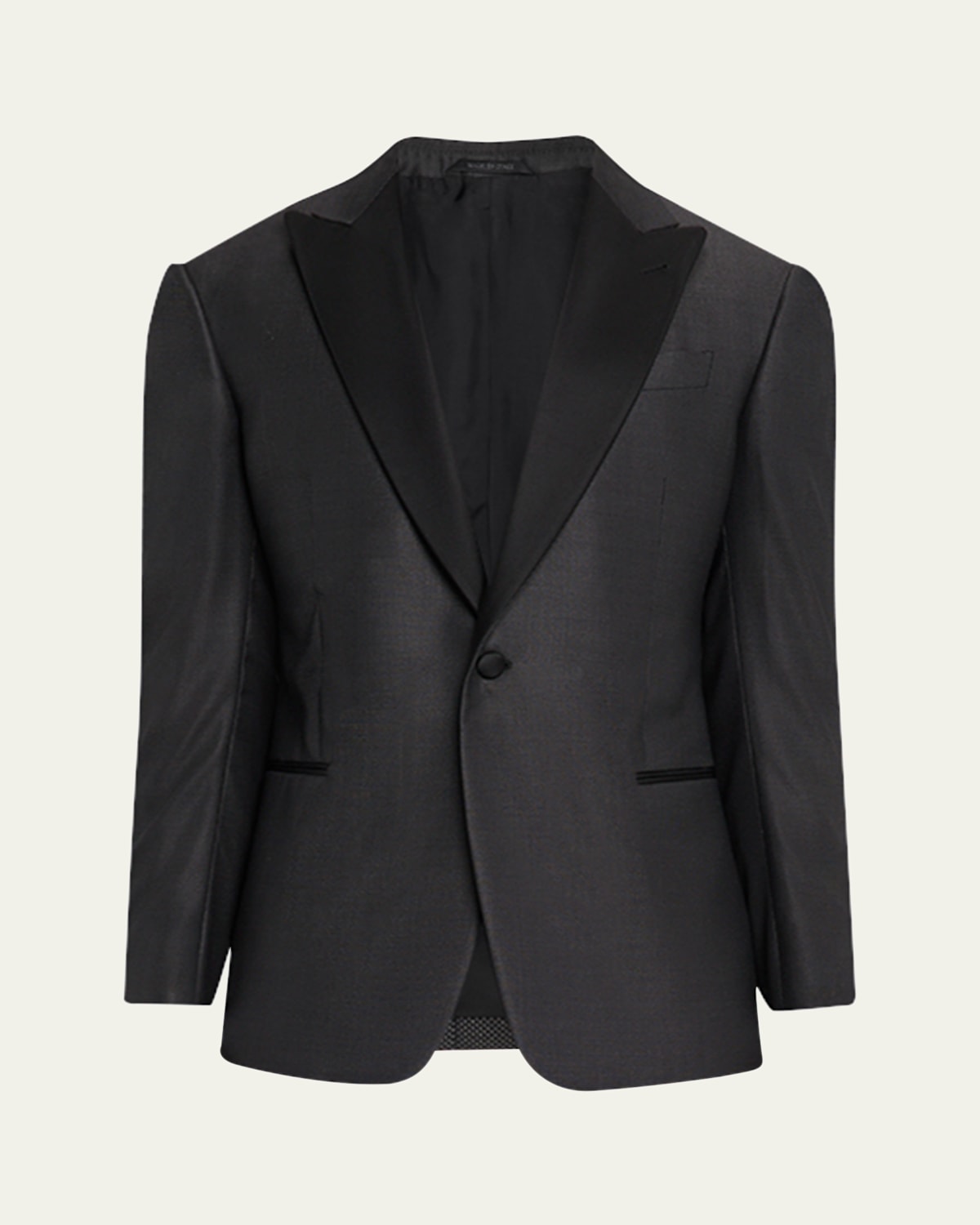 Men's Micro-Dot Silk Peak Lapel Tuxedo