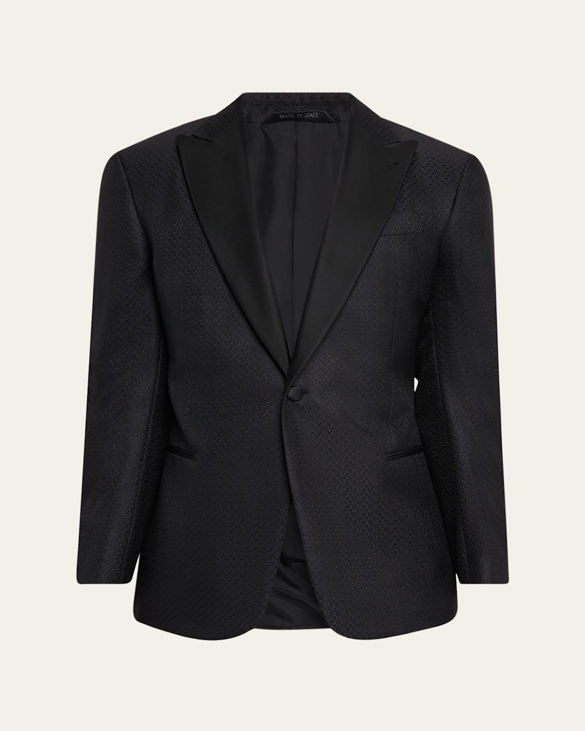 Giorgio Armani Men's Honeycomb Satin Peak Lapel Dinner Jacket In Gray