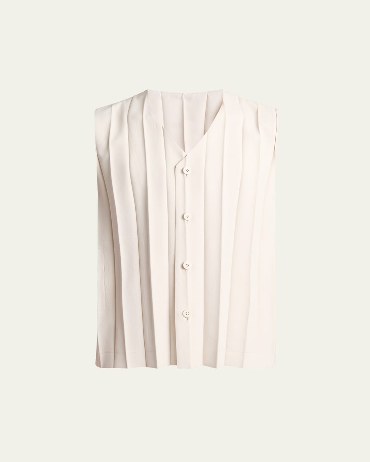 Issey Miyake Men's Edge Ensemble Pleated Vest In Neutral