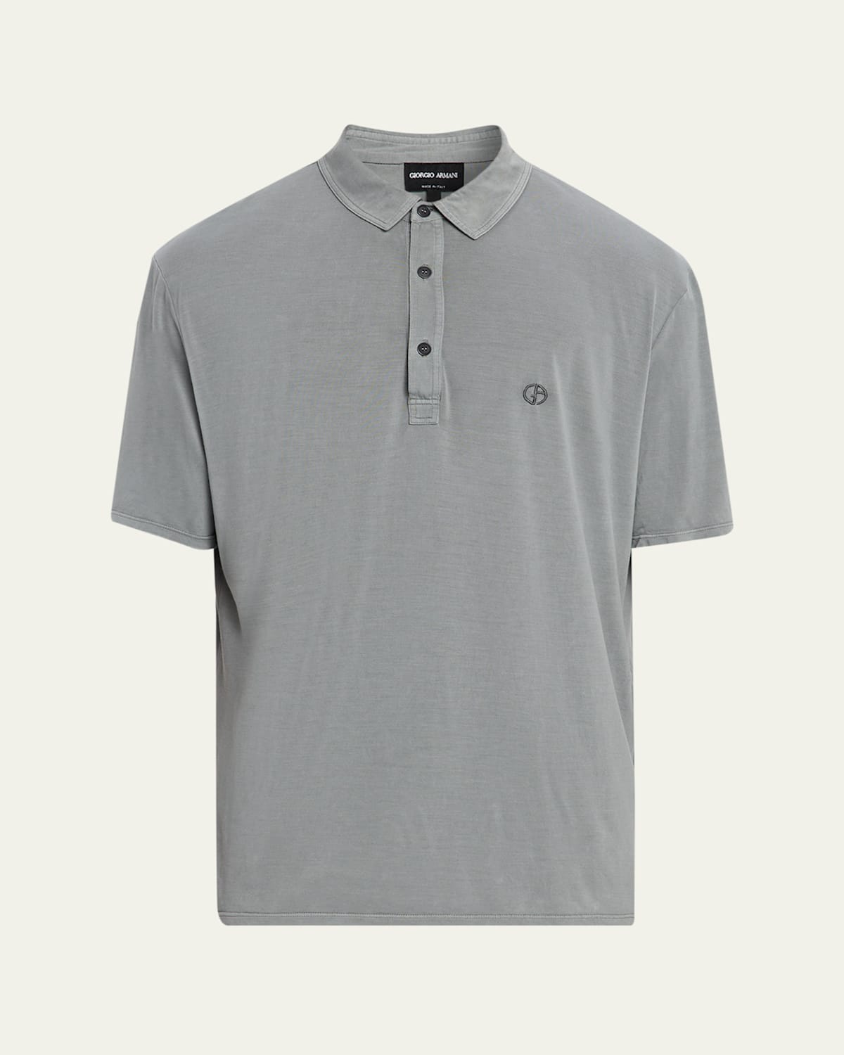 Men's Silk and Cotton Jersey Polo Shirt