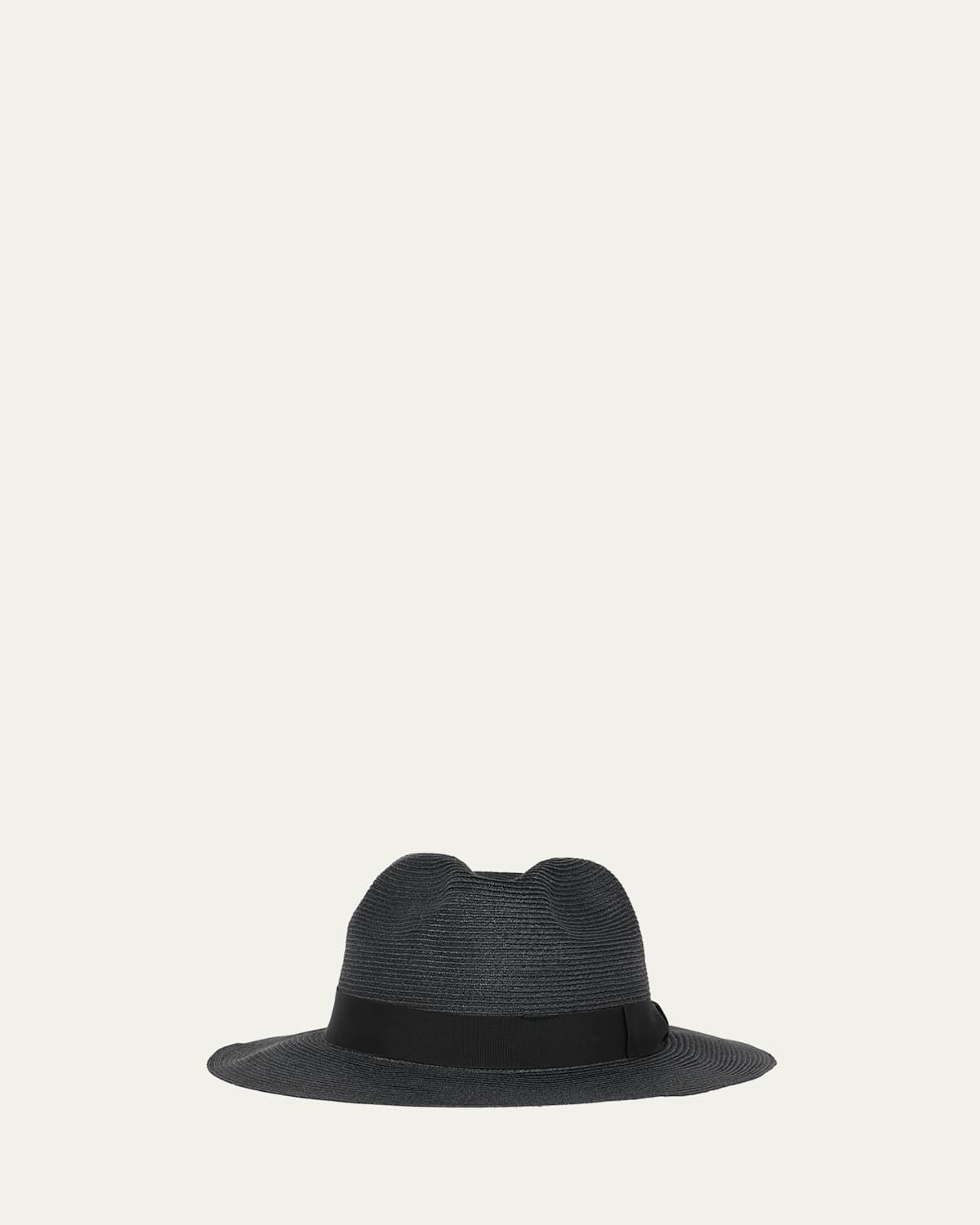 Giorgio Armani Men's Jute Ribbon-band Fedora Hat