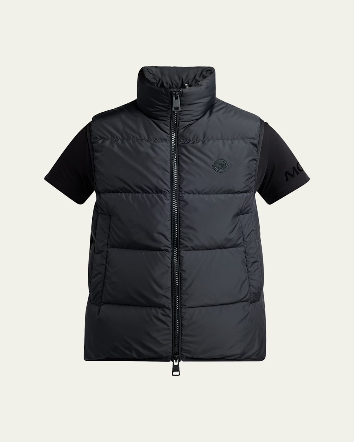 Moncler Men's Gabas Short Sleeve Padded Vest In Black