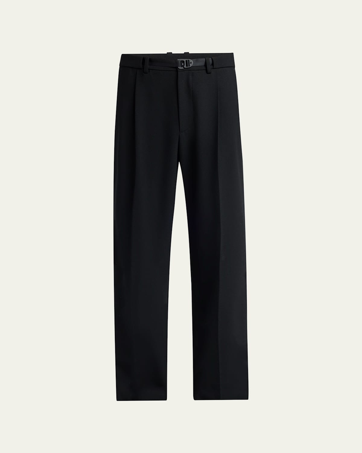 Moncler Men's Matte Black Belted Twill Trousers